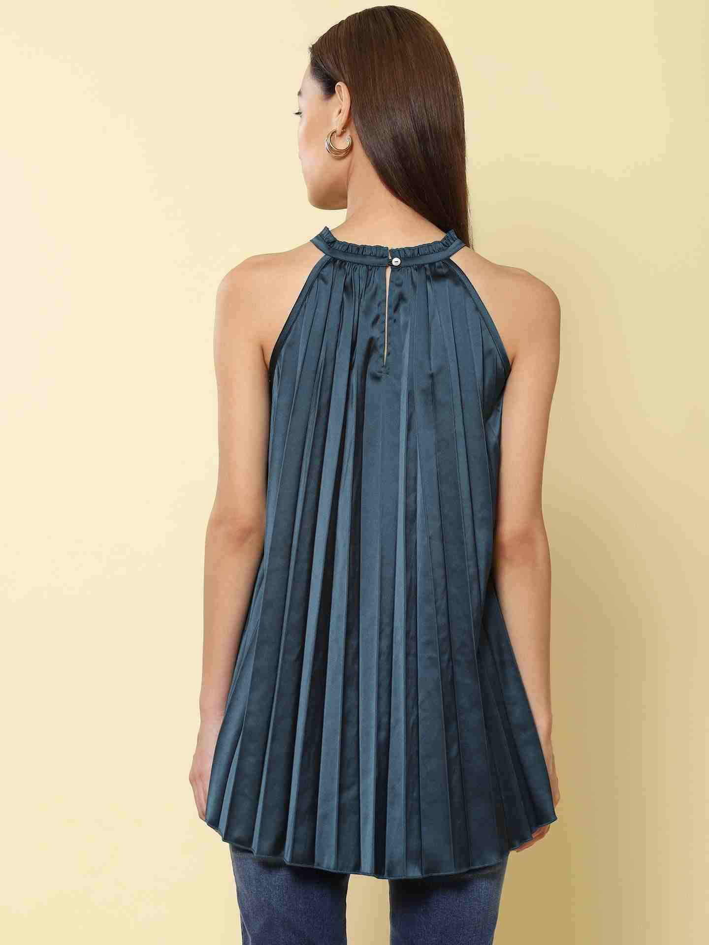 Teal Valencia Satin Top