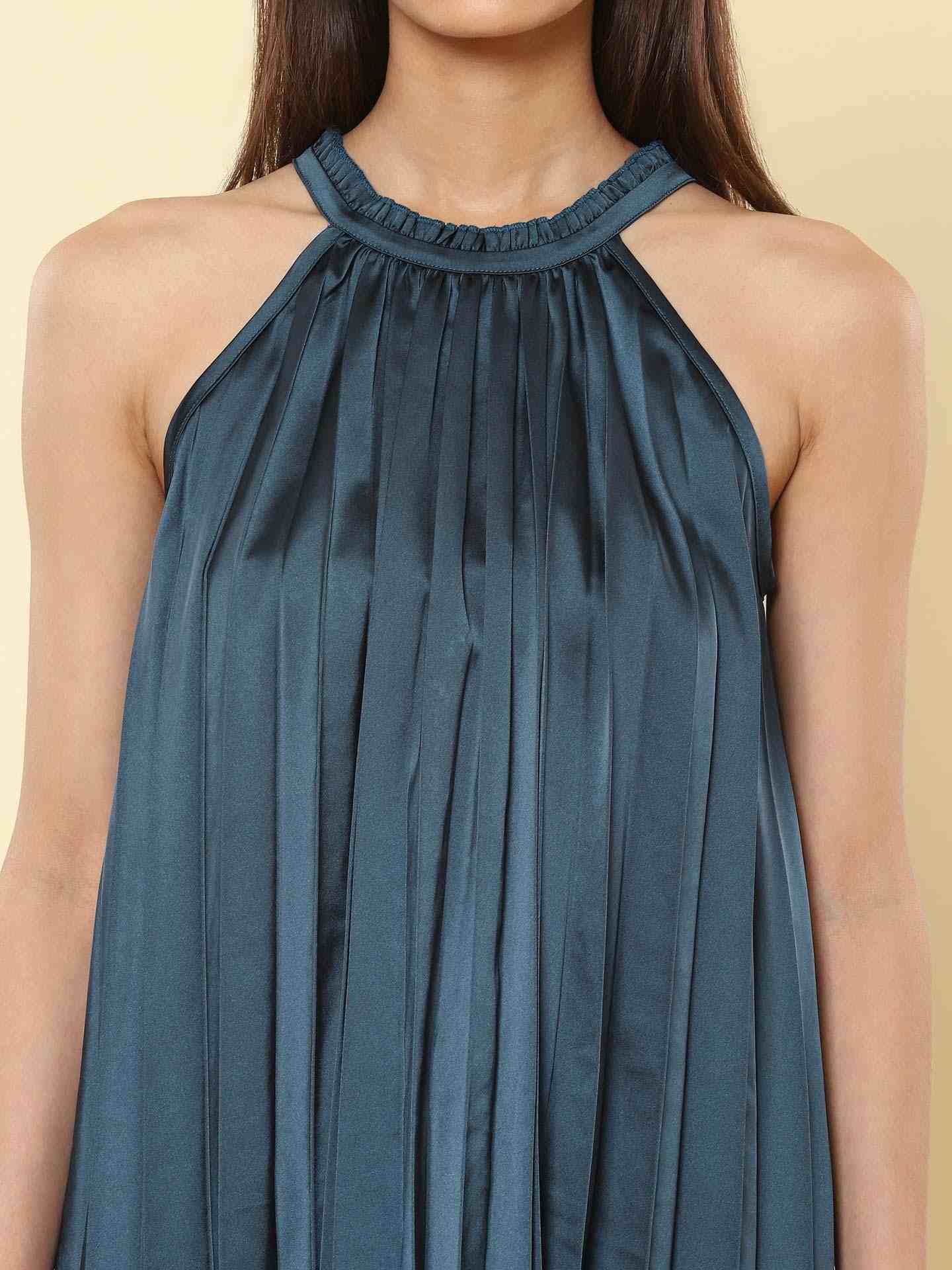 Teal Valencia Satin Top