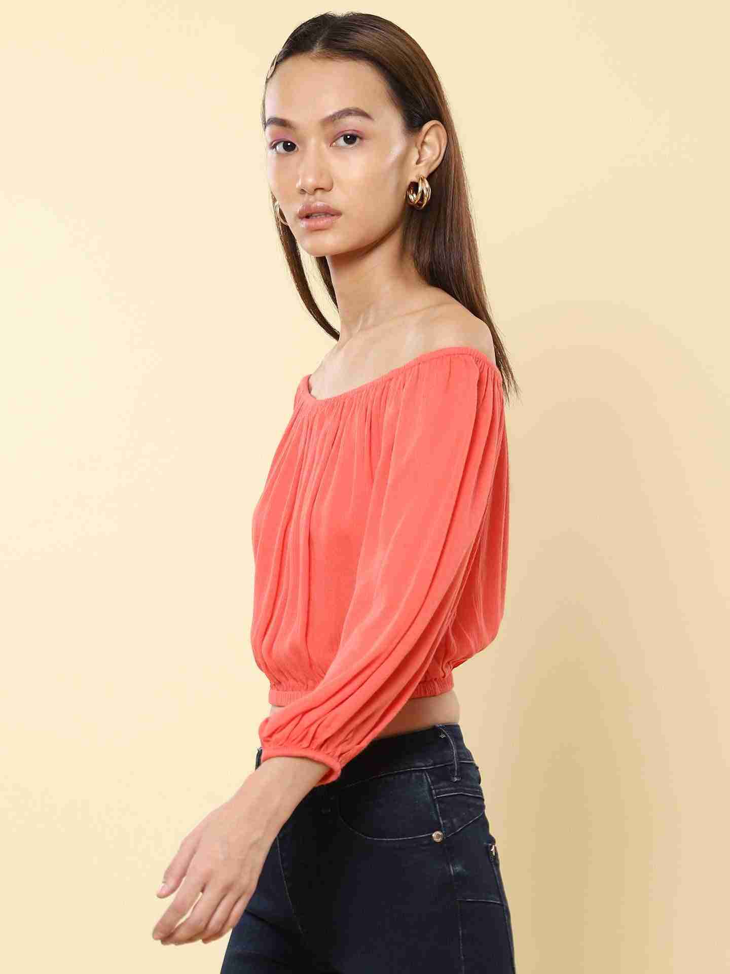 Coral Fashion Flair Top