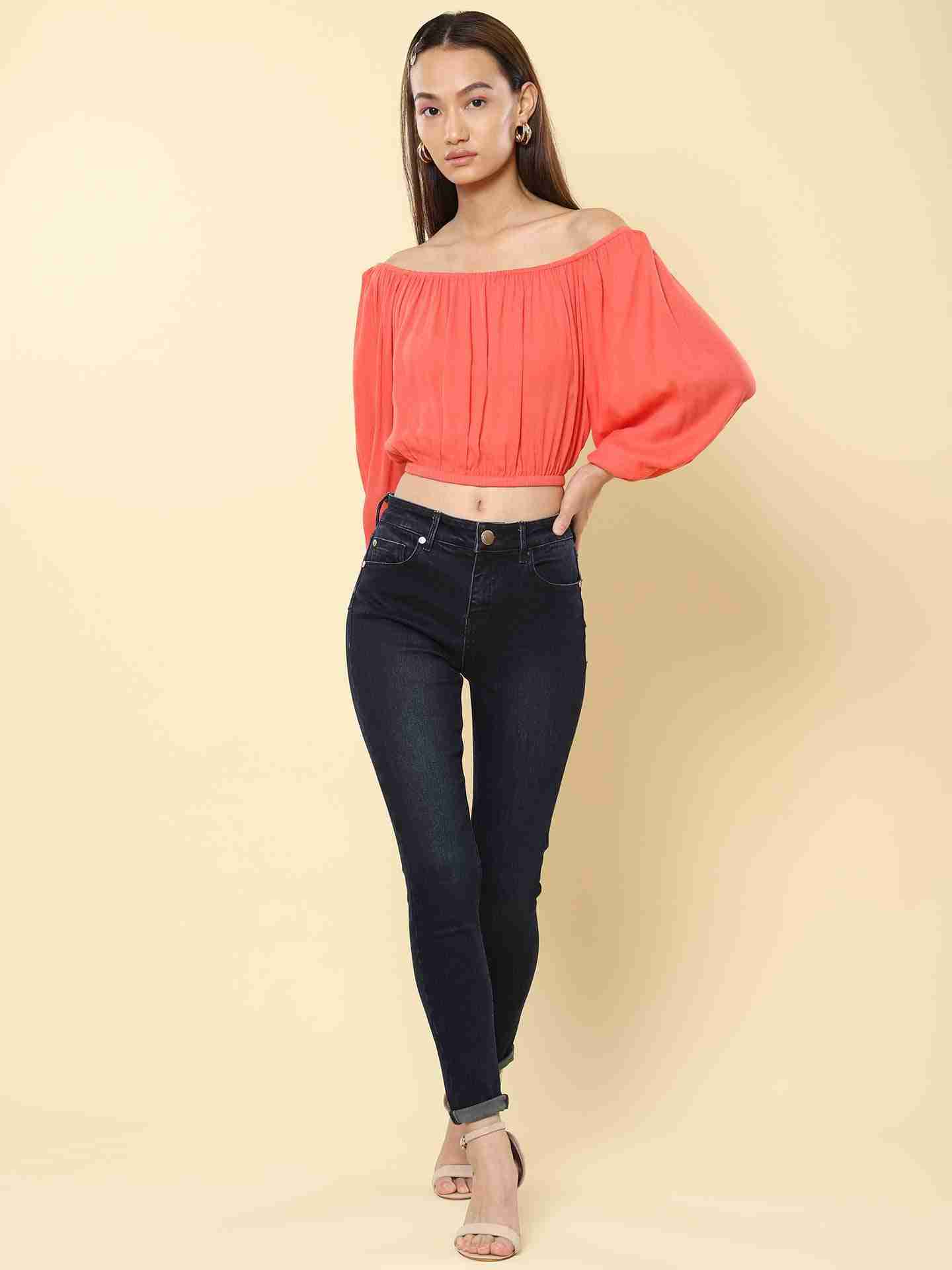 Coral Fashion Flair Top