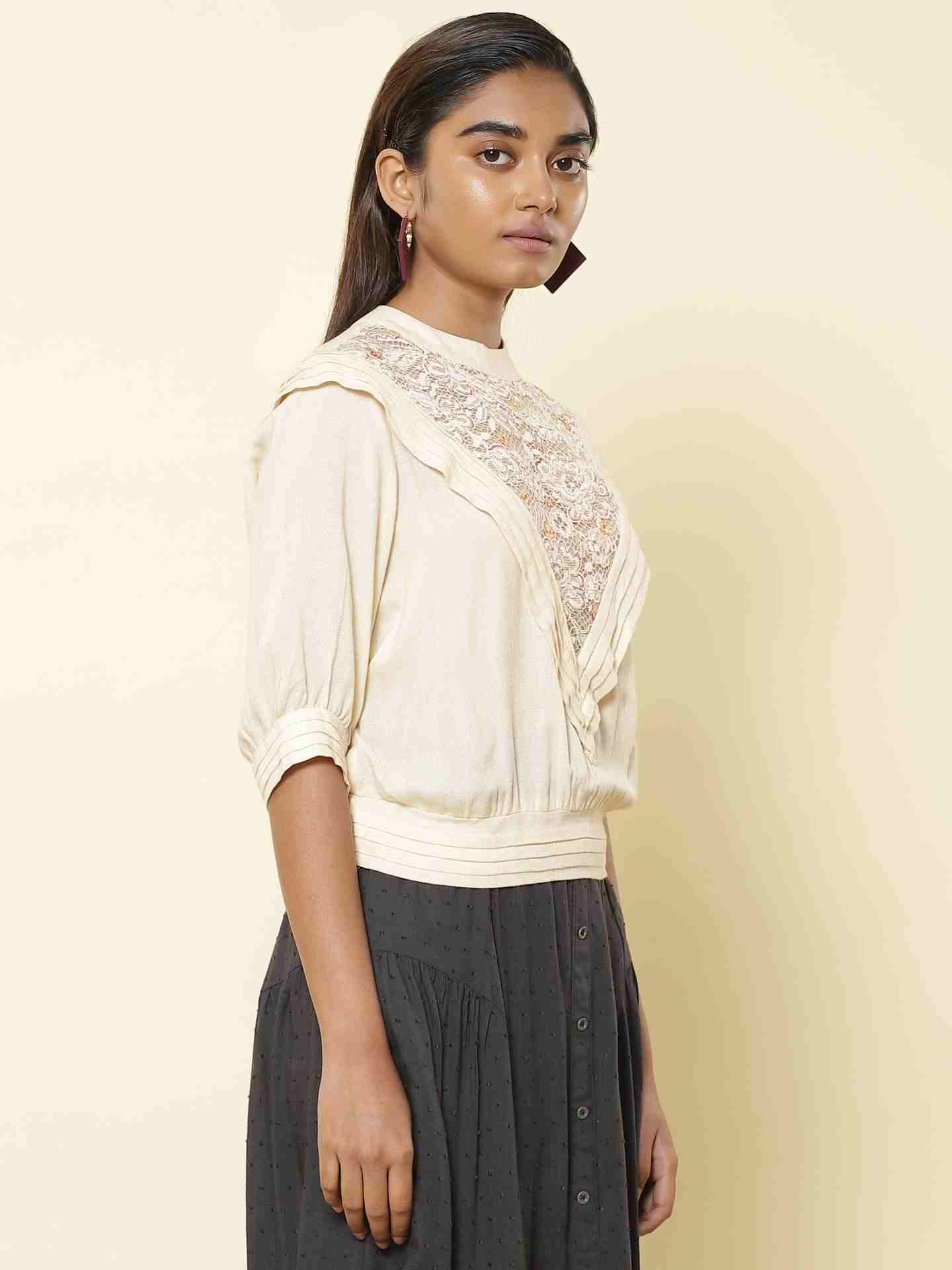 Ecru Spring Bloom Top