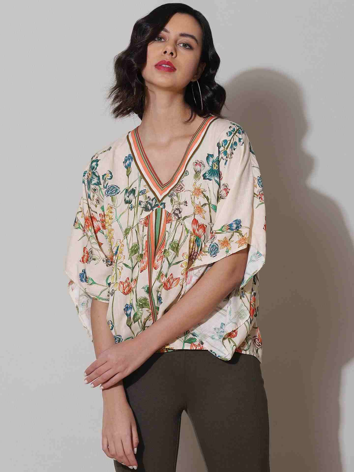 Ecru Charlotte Kaftan Top