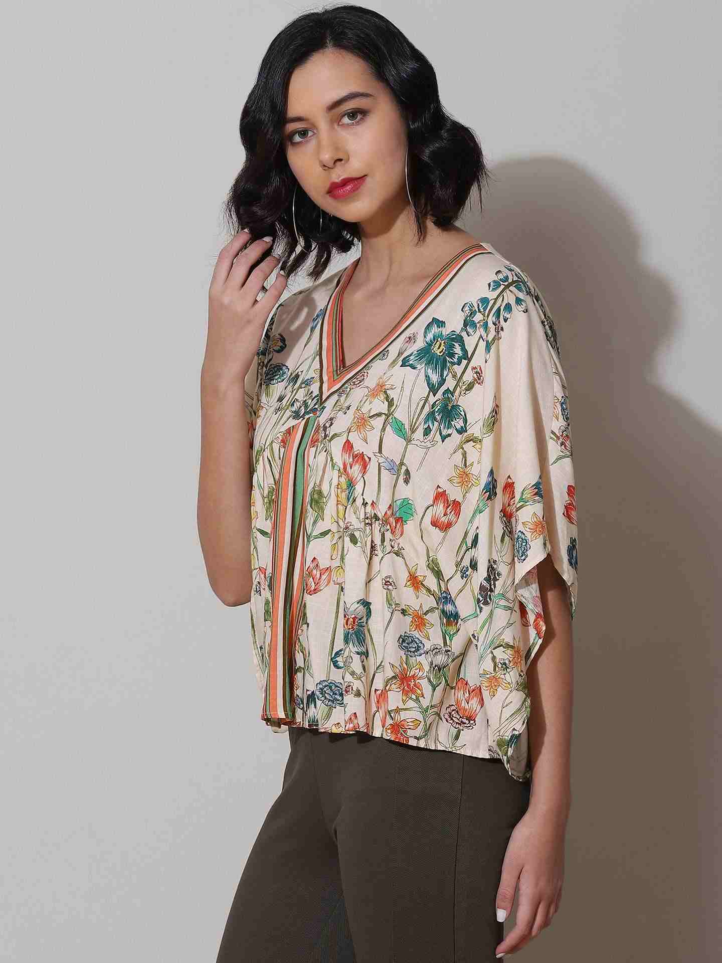 Ecru Charlotte Kaftan Top