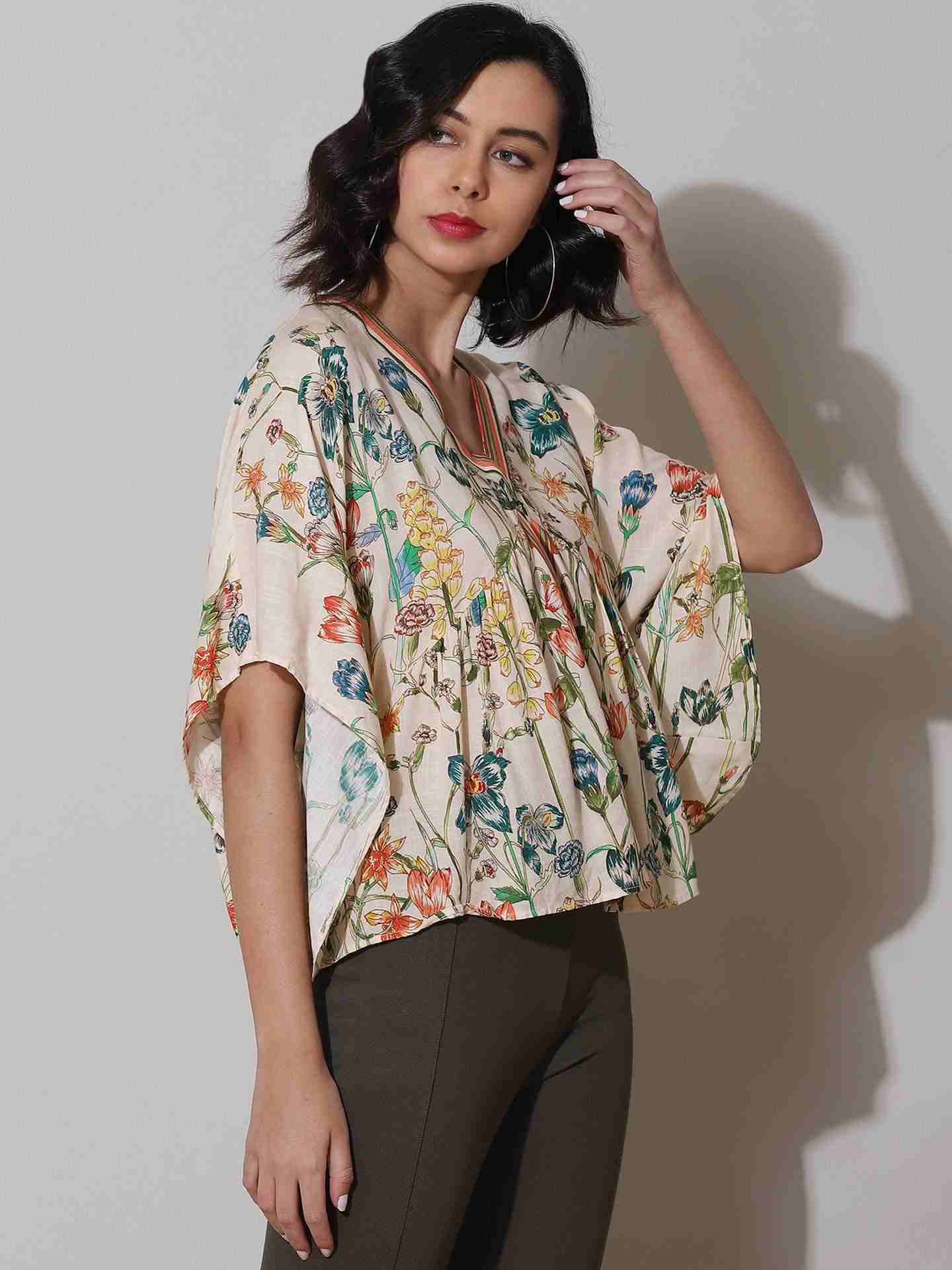 Ecru Charlotte Kaftan Top