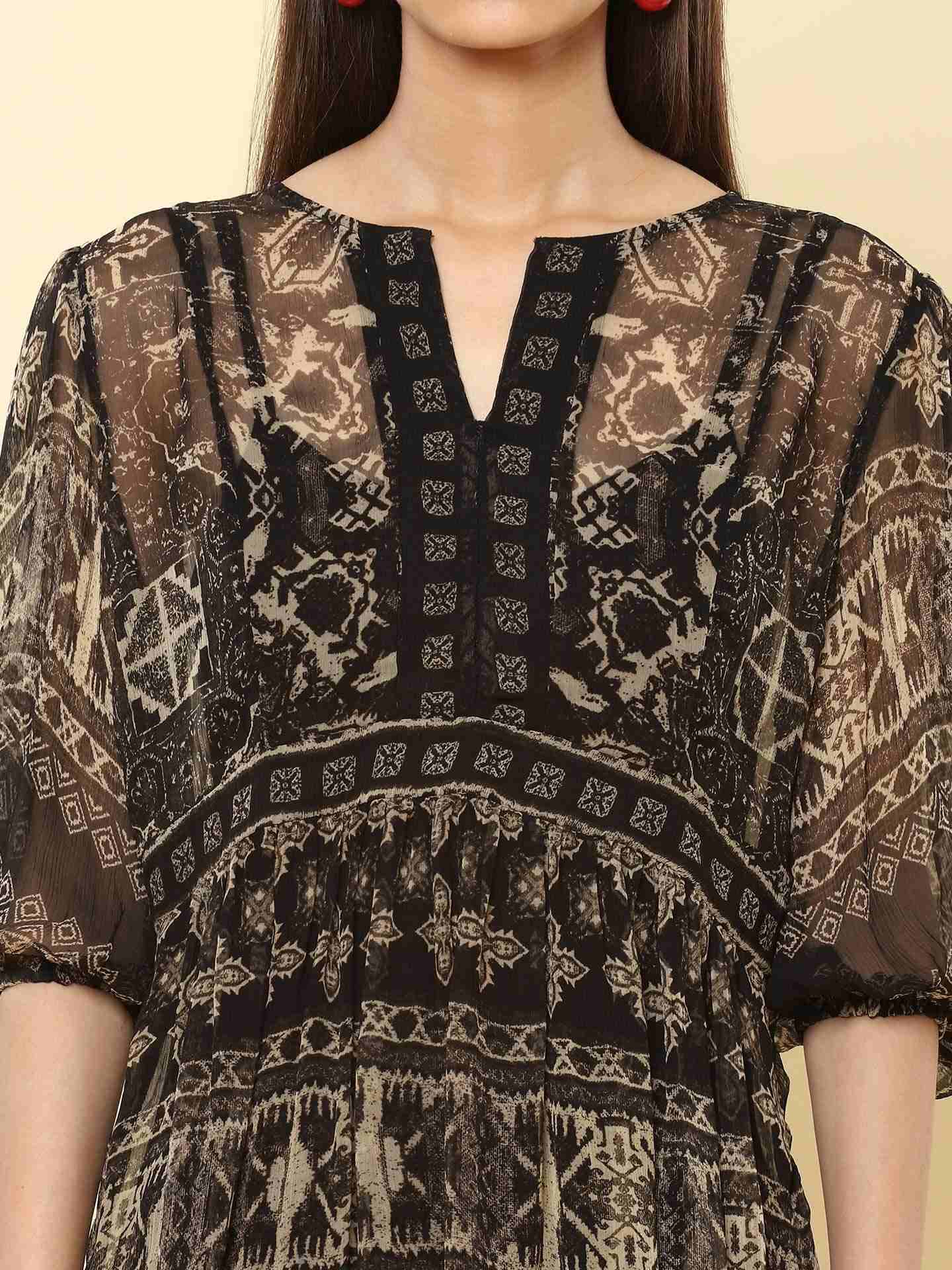 Black Ahura Peasant Top