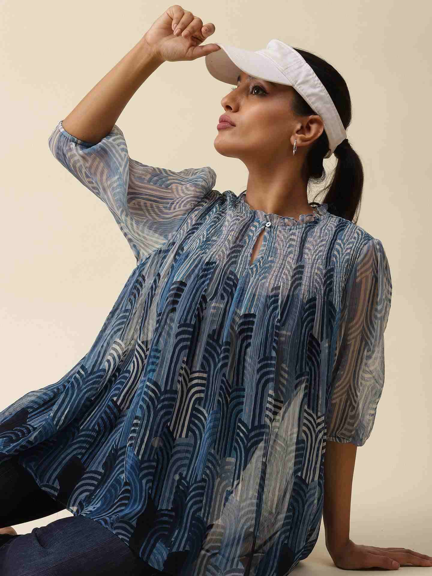 Blue Trippy Tales Top