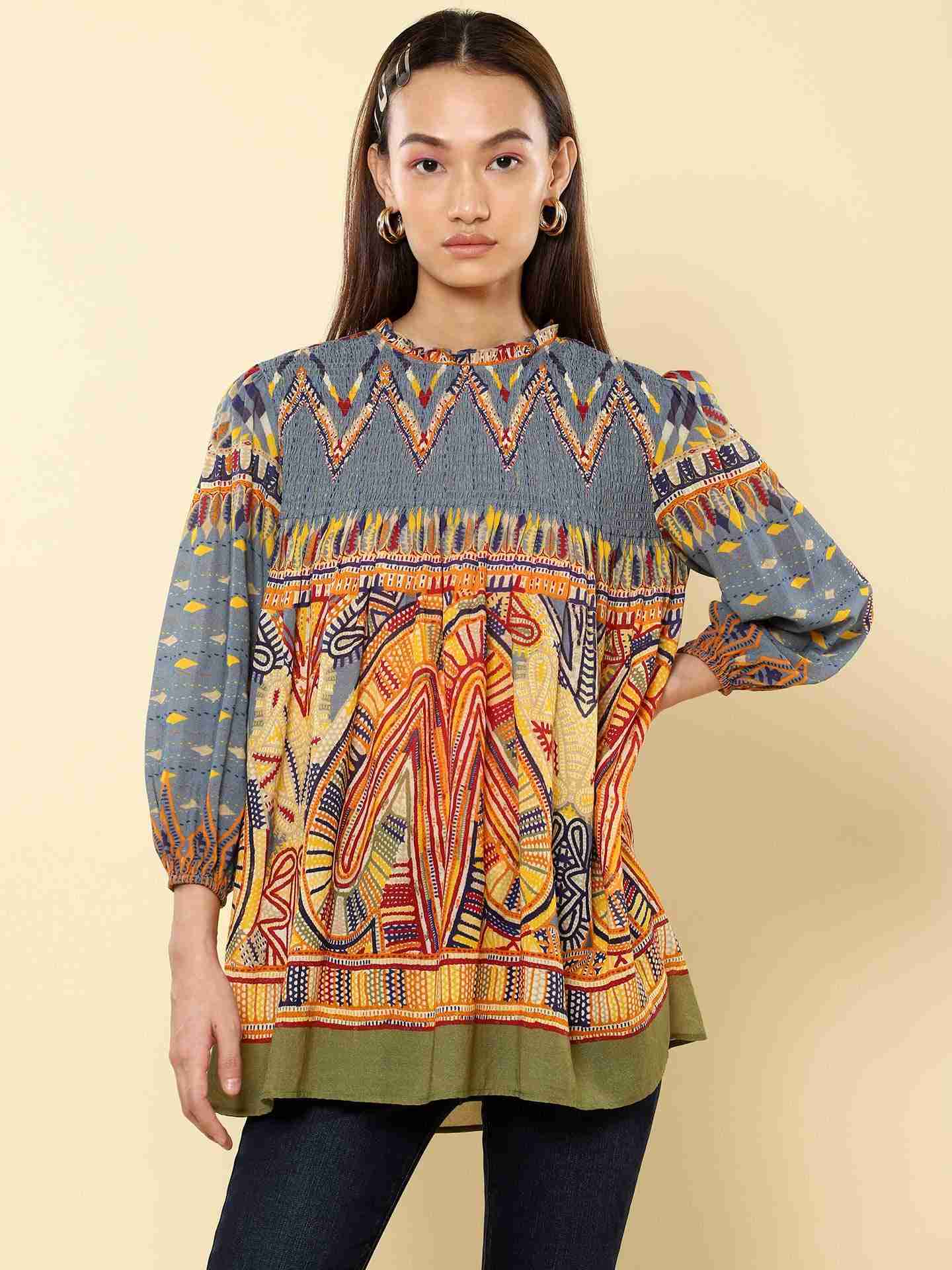 Blue Rabari Top