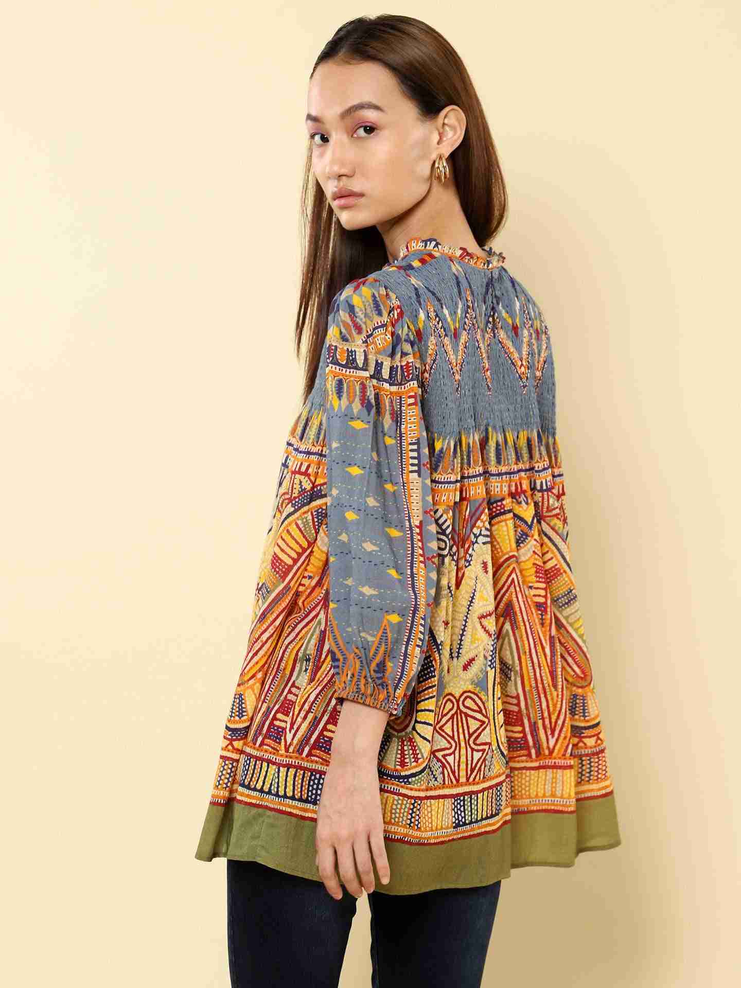Blue Rabari Top