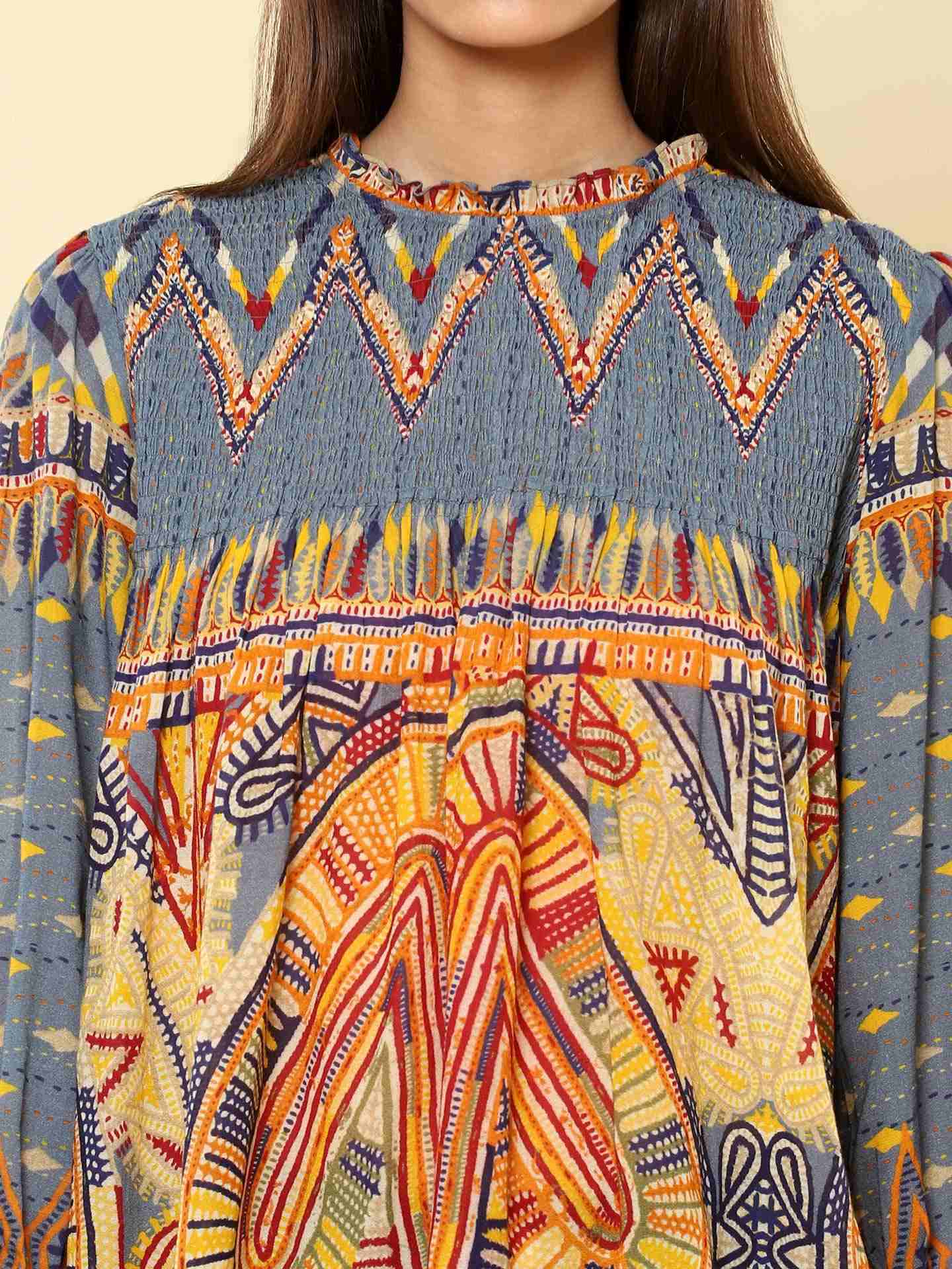 Blue Rabari Top