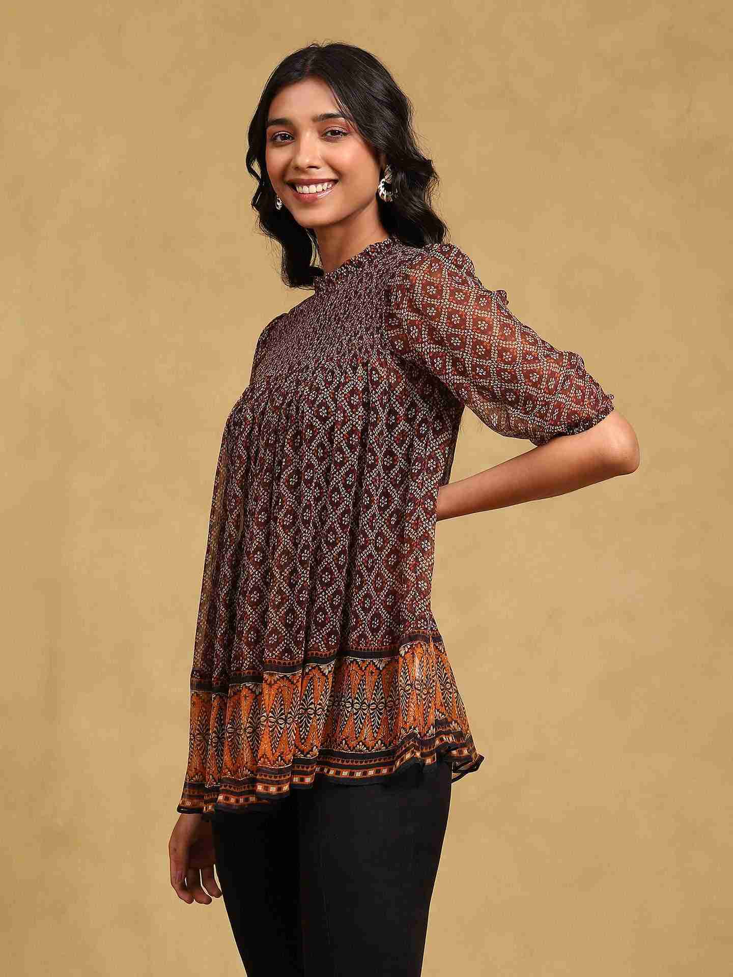 Brown Elliot Top