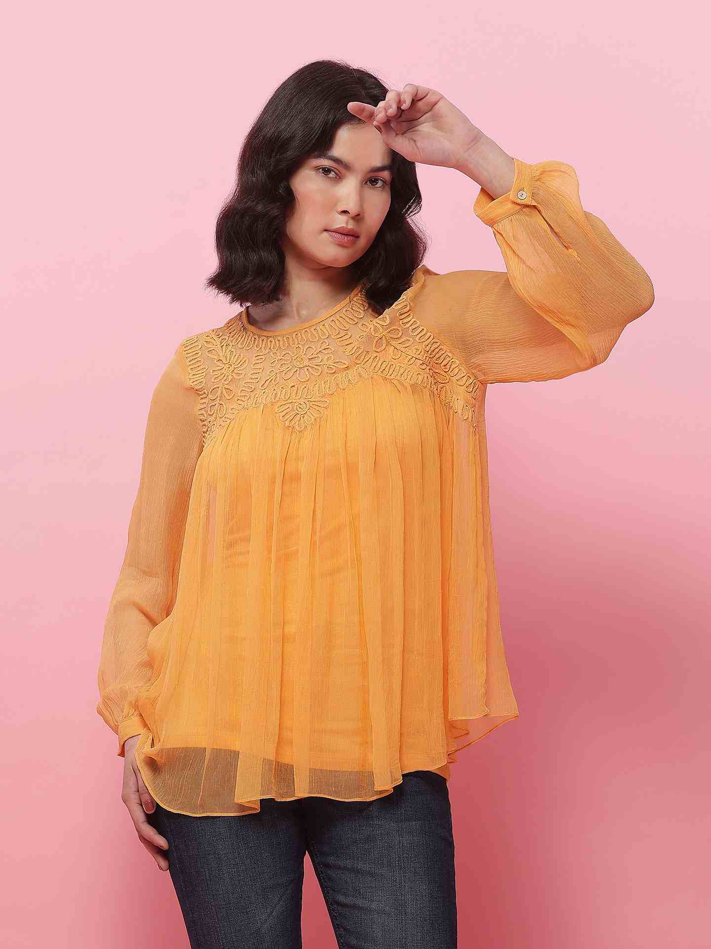 Pastel Orange Calev Tops