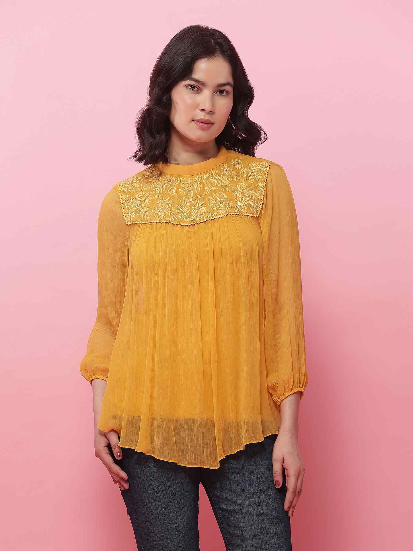 Mustard Alora Tops