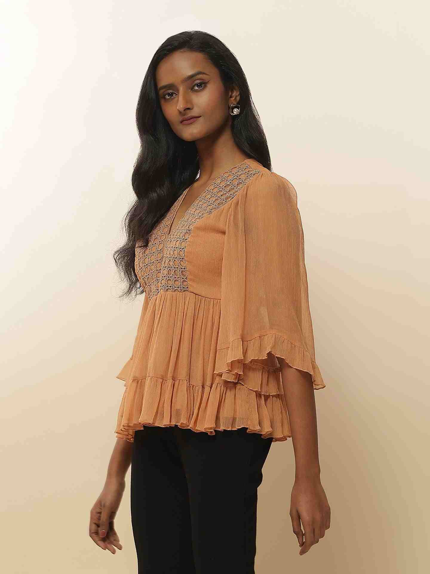 Beige Alora Kaftan Top