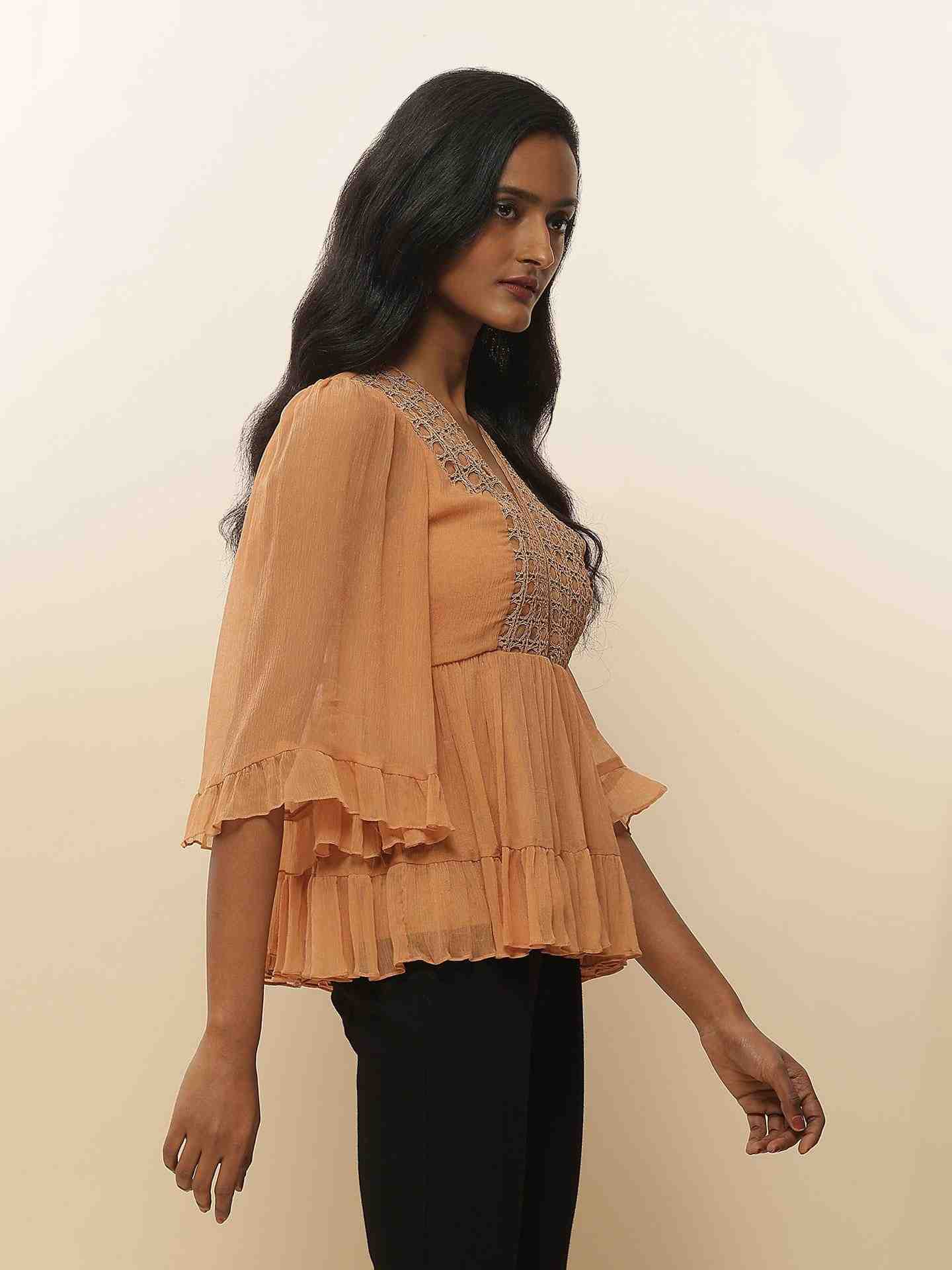 Beige Alora Kaftan Top