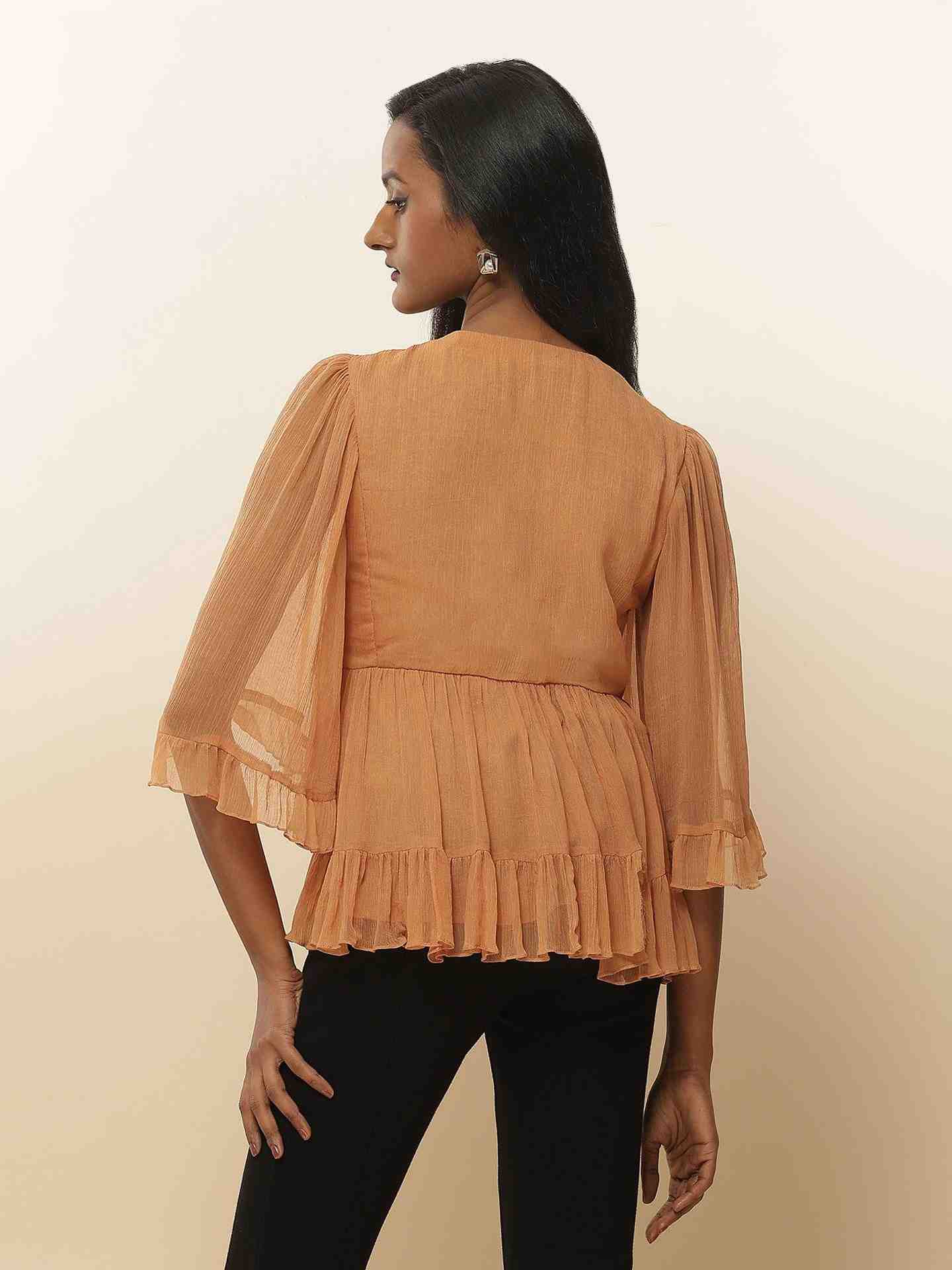 Beige Alora Kaftan Top