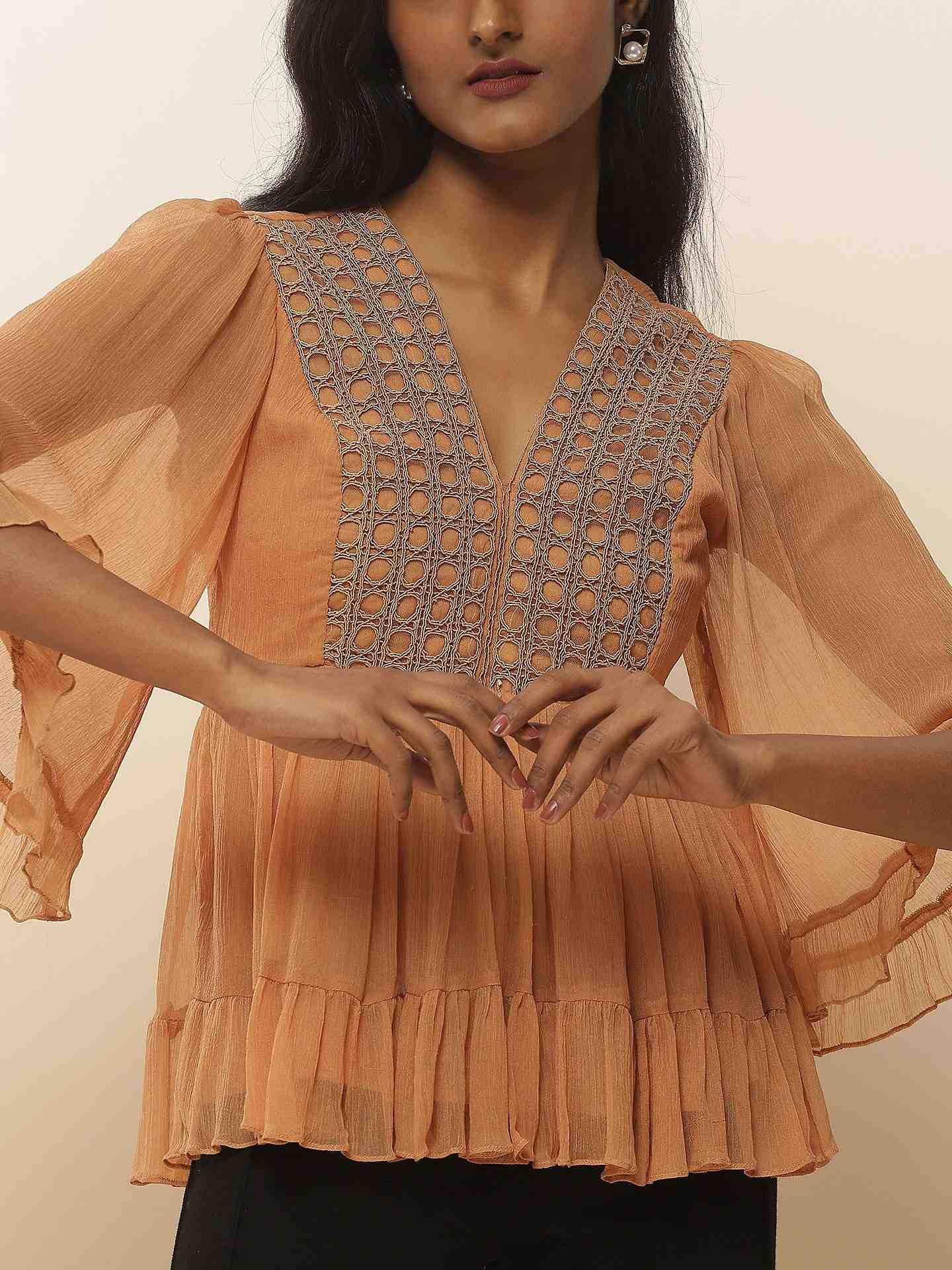 Beige Alora Kaftan Top