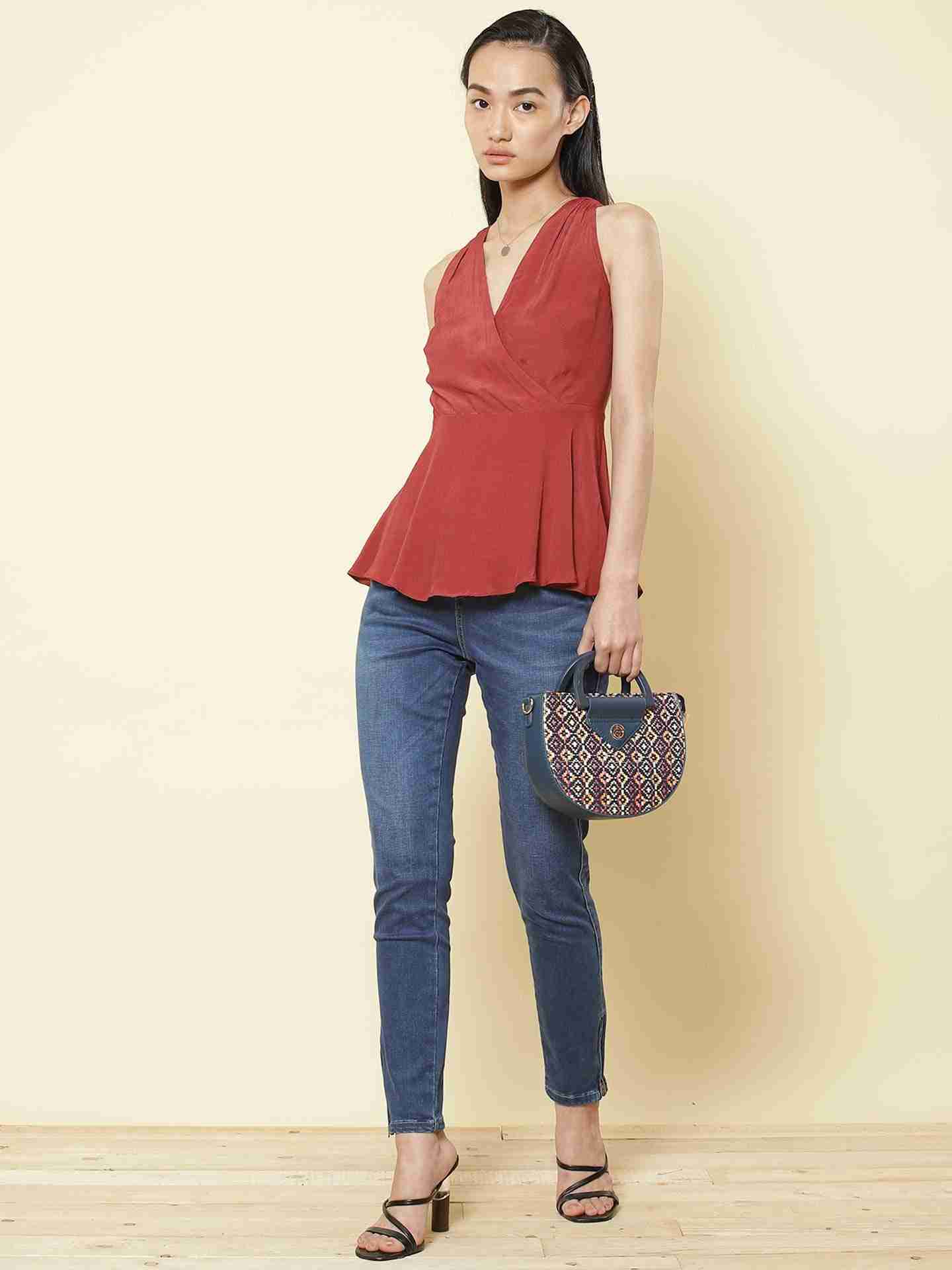Maroon Fashion Flair Top