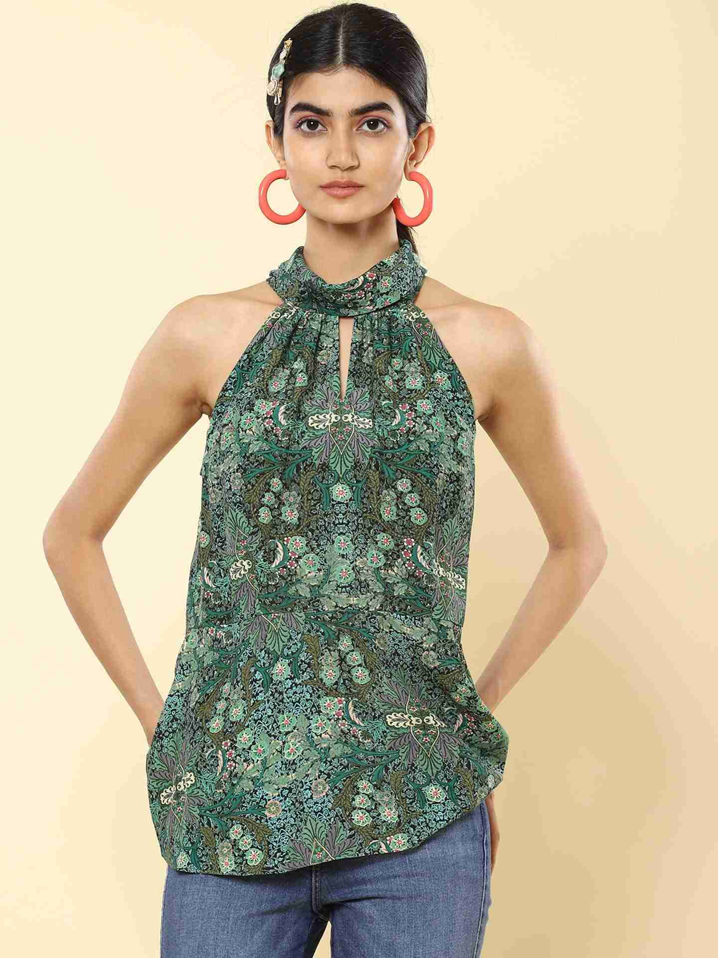 Green Prim Flower Top