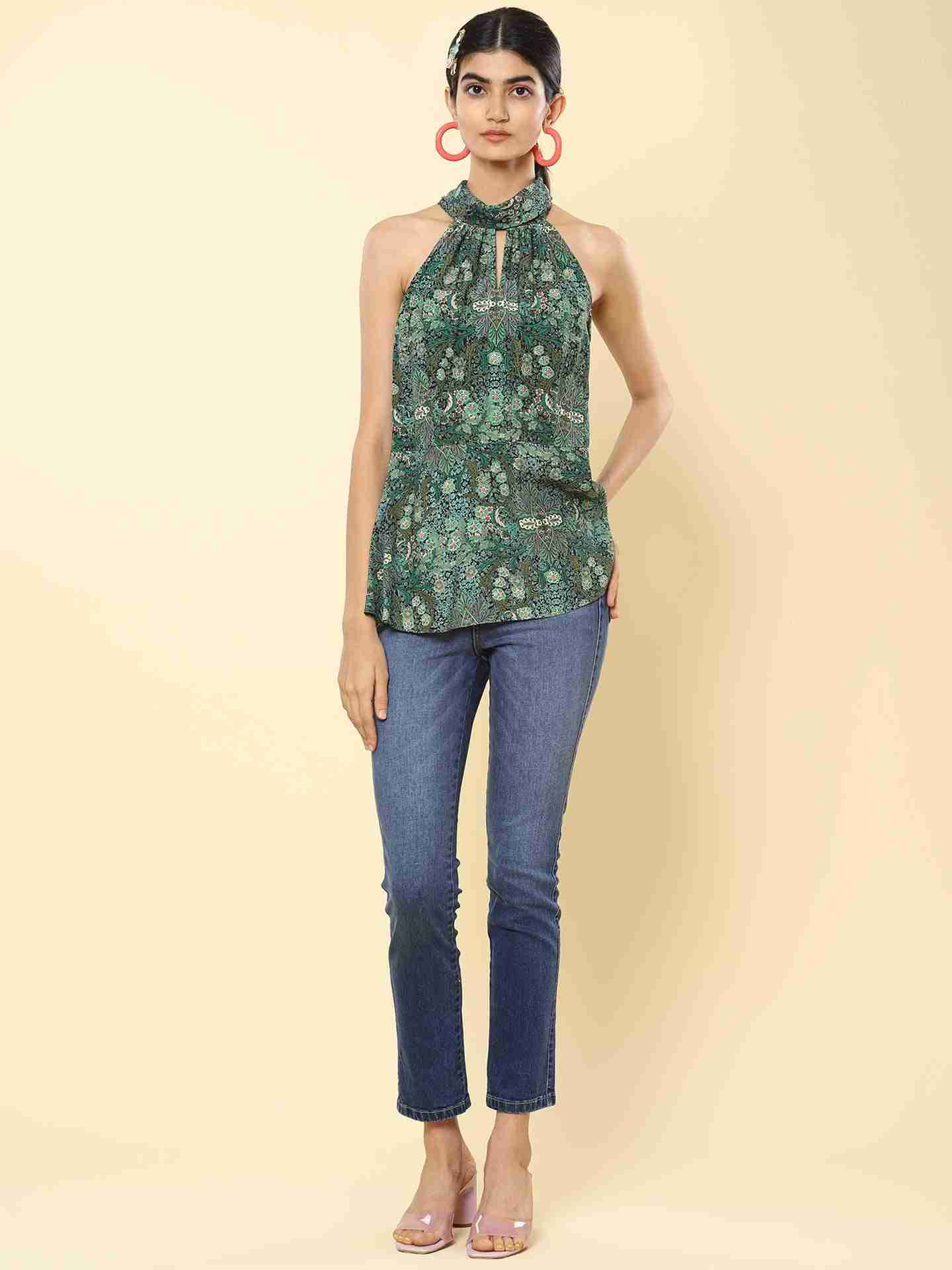 Green Prim Flower Top