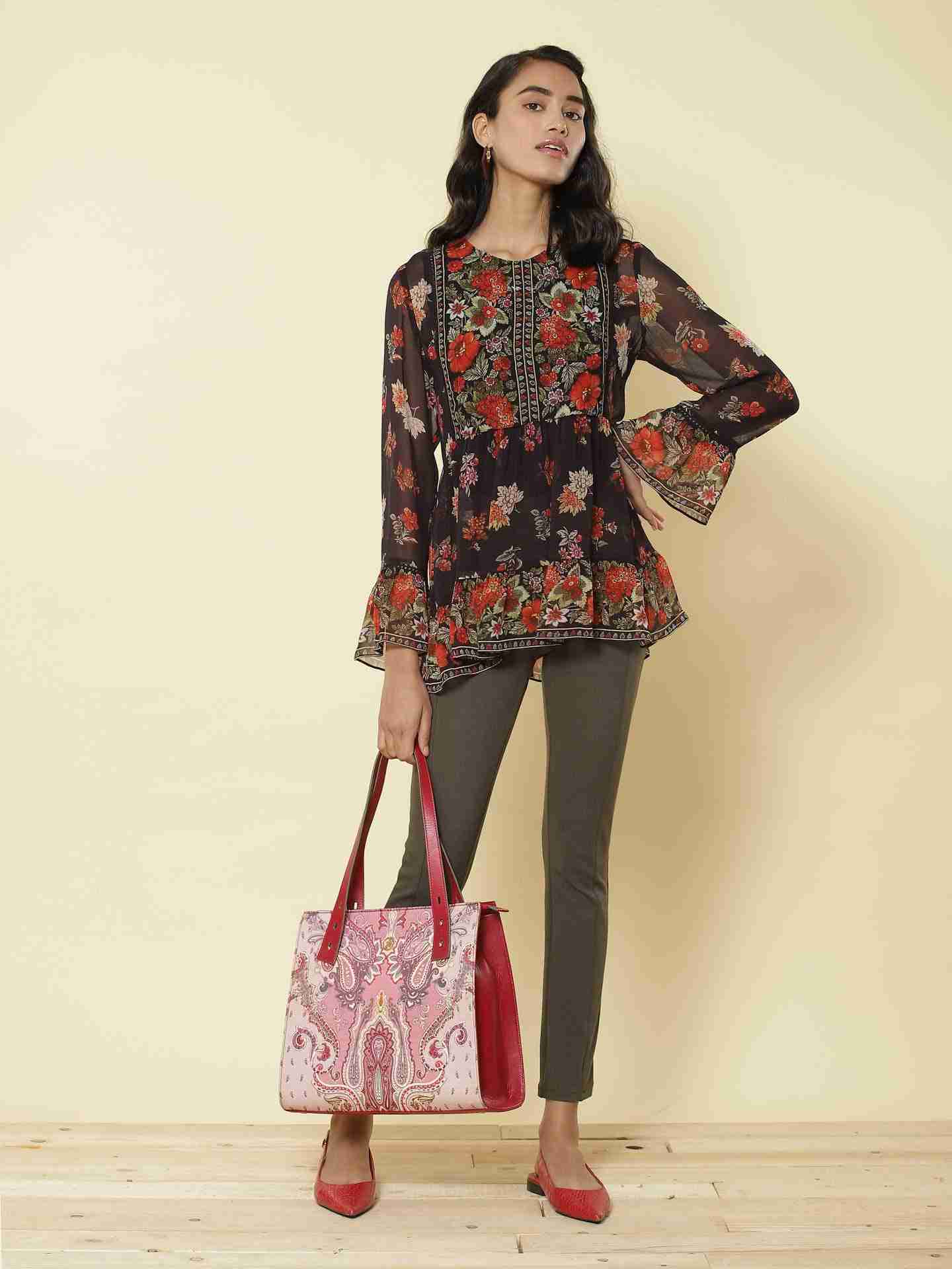 Black Florence Peasant Top