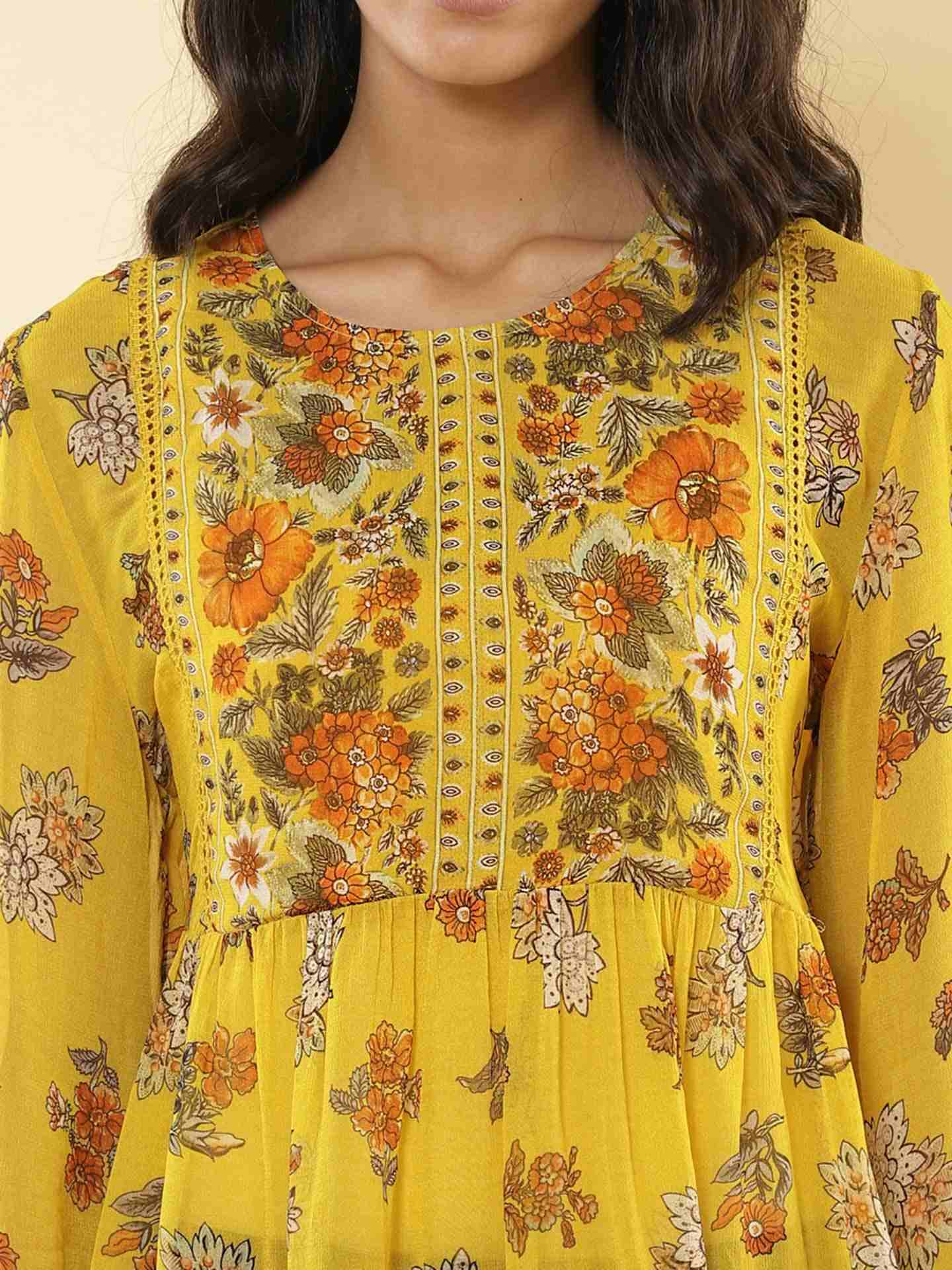 Mustard Florence Peasant Top