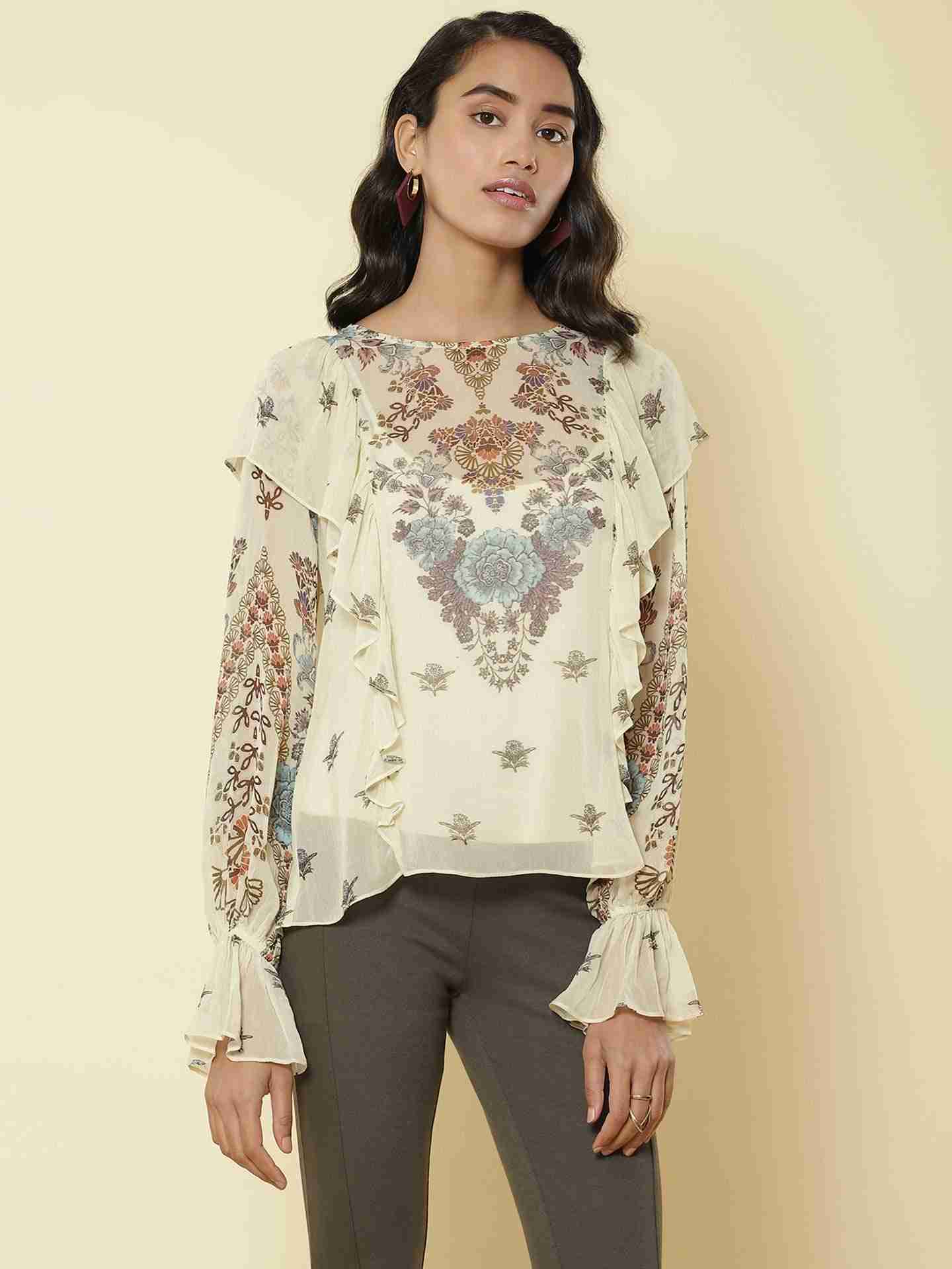 Ecru Vierra Peasant Top