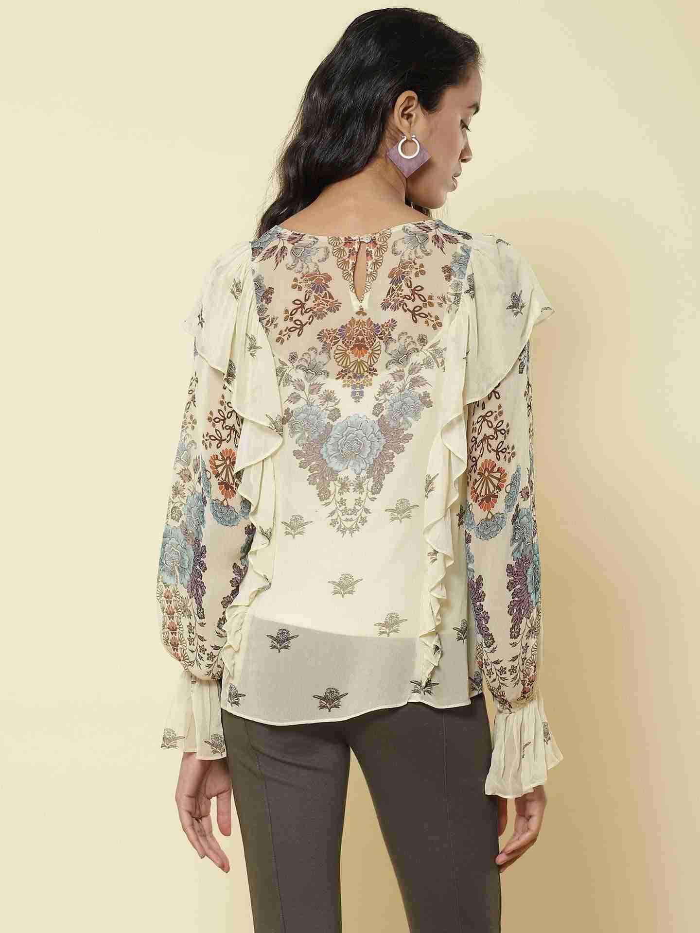 Ecru Vierra Peasant Top
