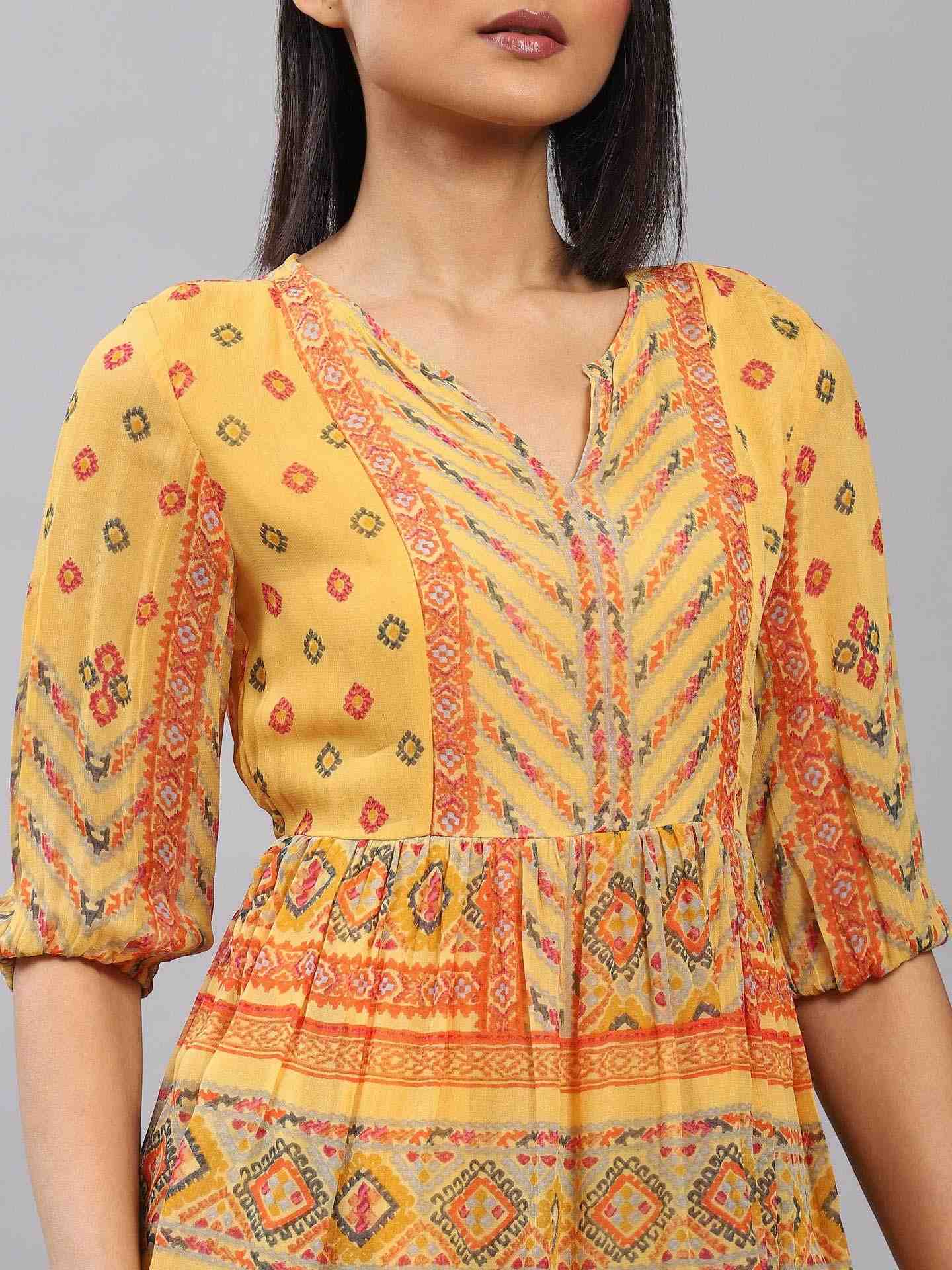 Yellow Kutch Print Top