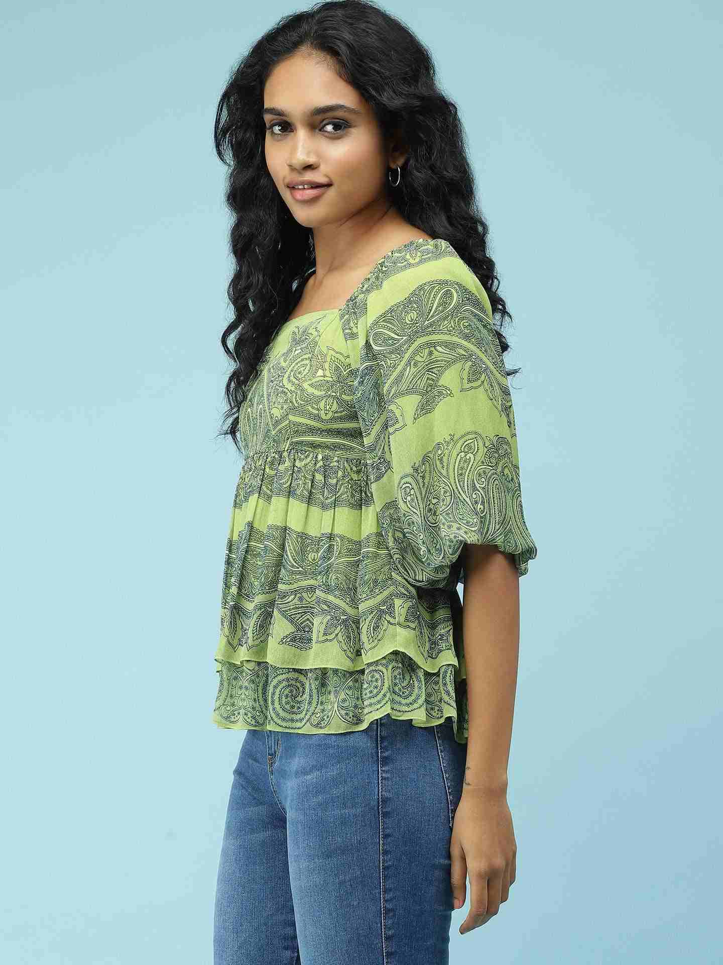 Green Dream Flower Star Top
