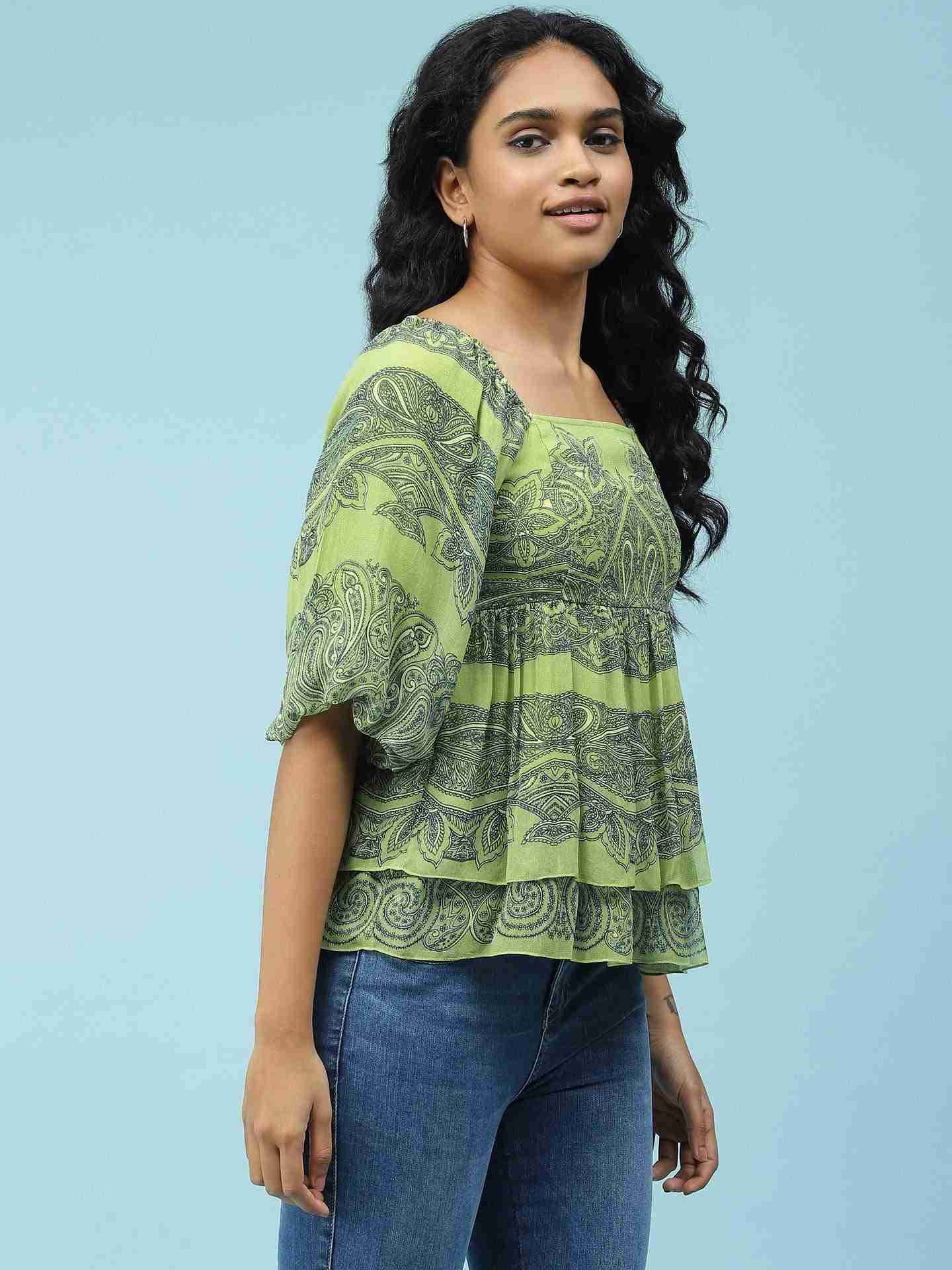 Green Dream Flower Star Top