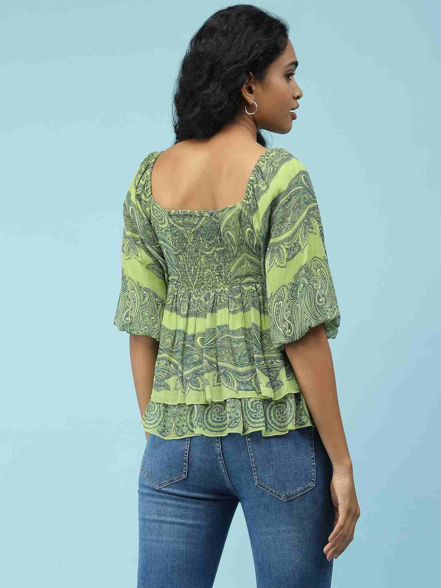 Green Dream Flower Star Top