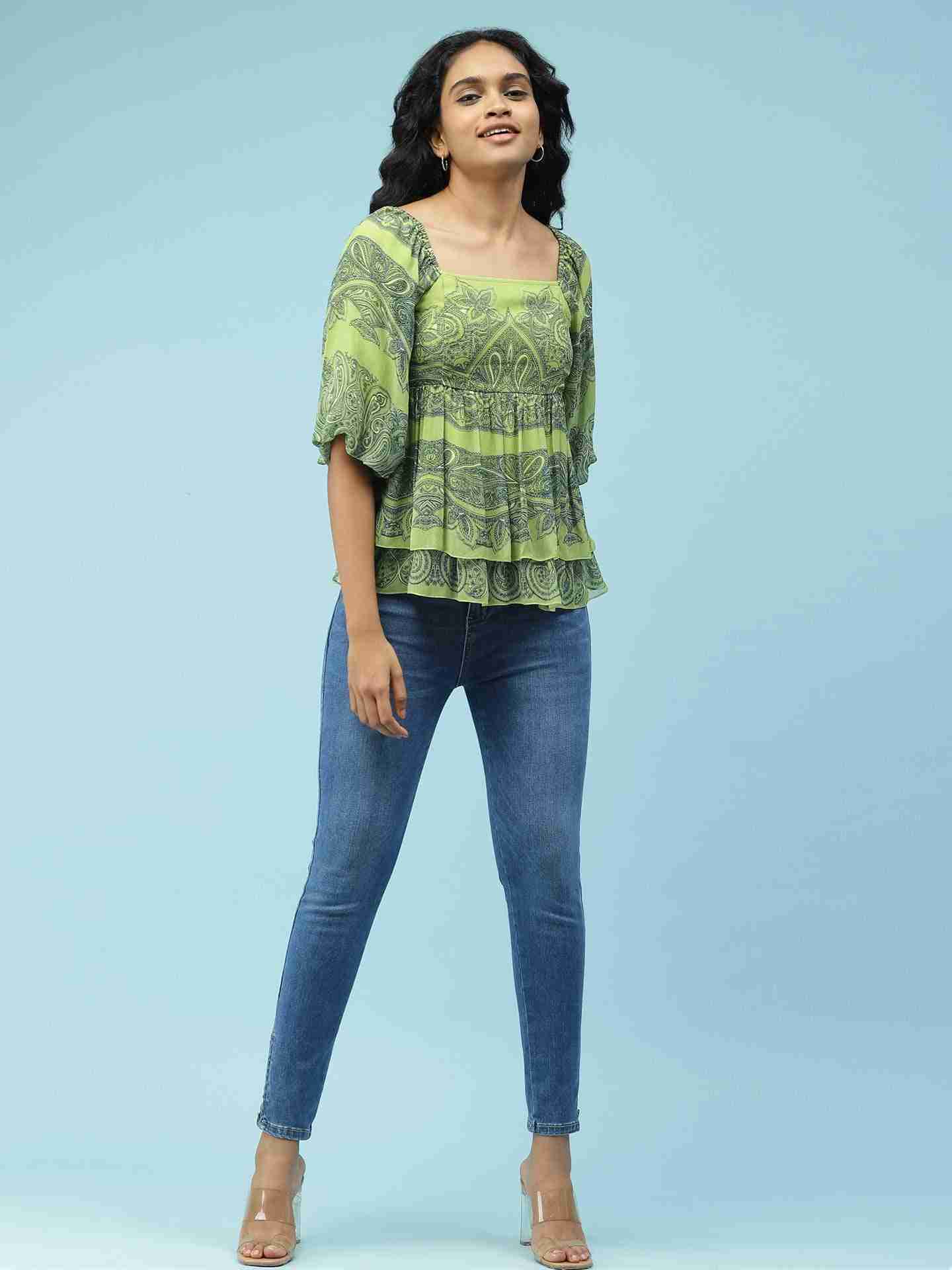 Green Dream Flower Star Top