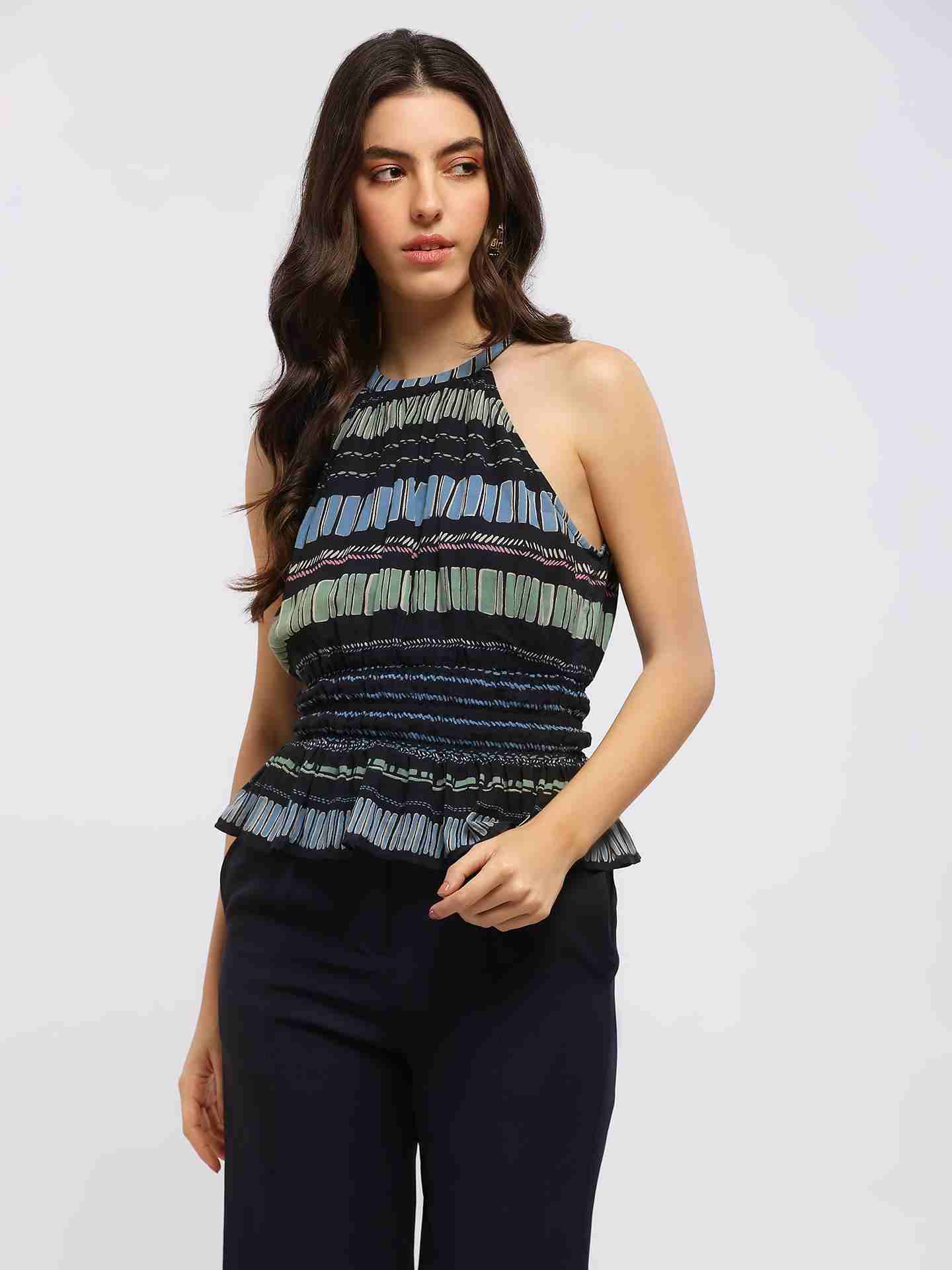 Blue Fashion Flair Top