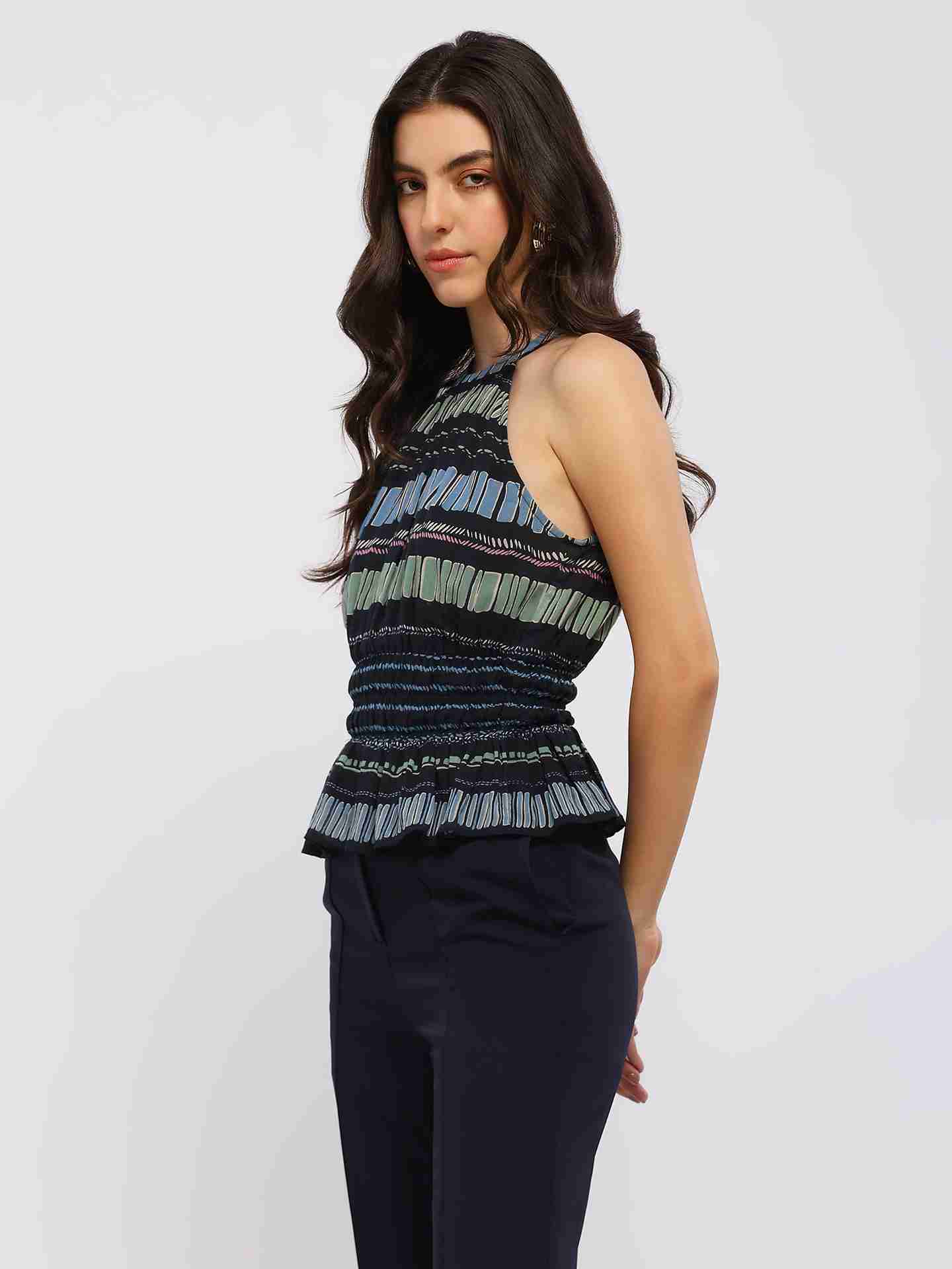 Blue Fashion Flair Top