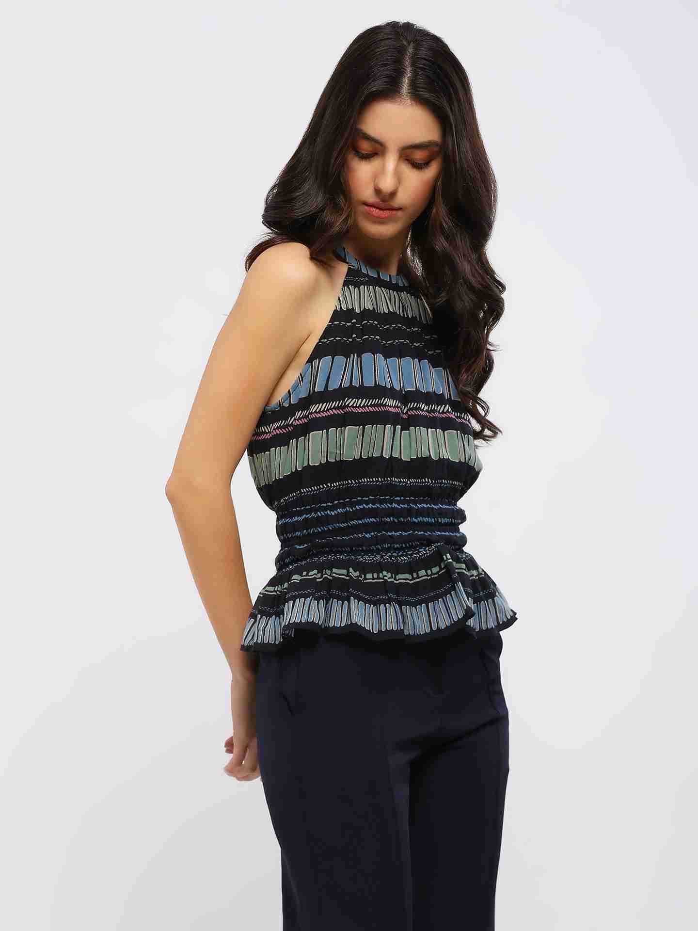 Blue Fashion Flair Top