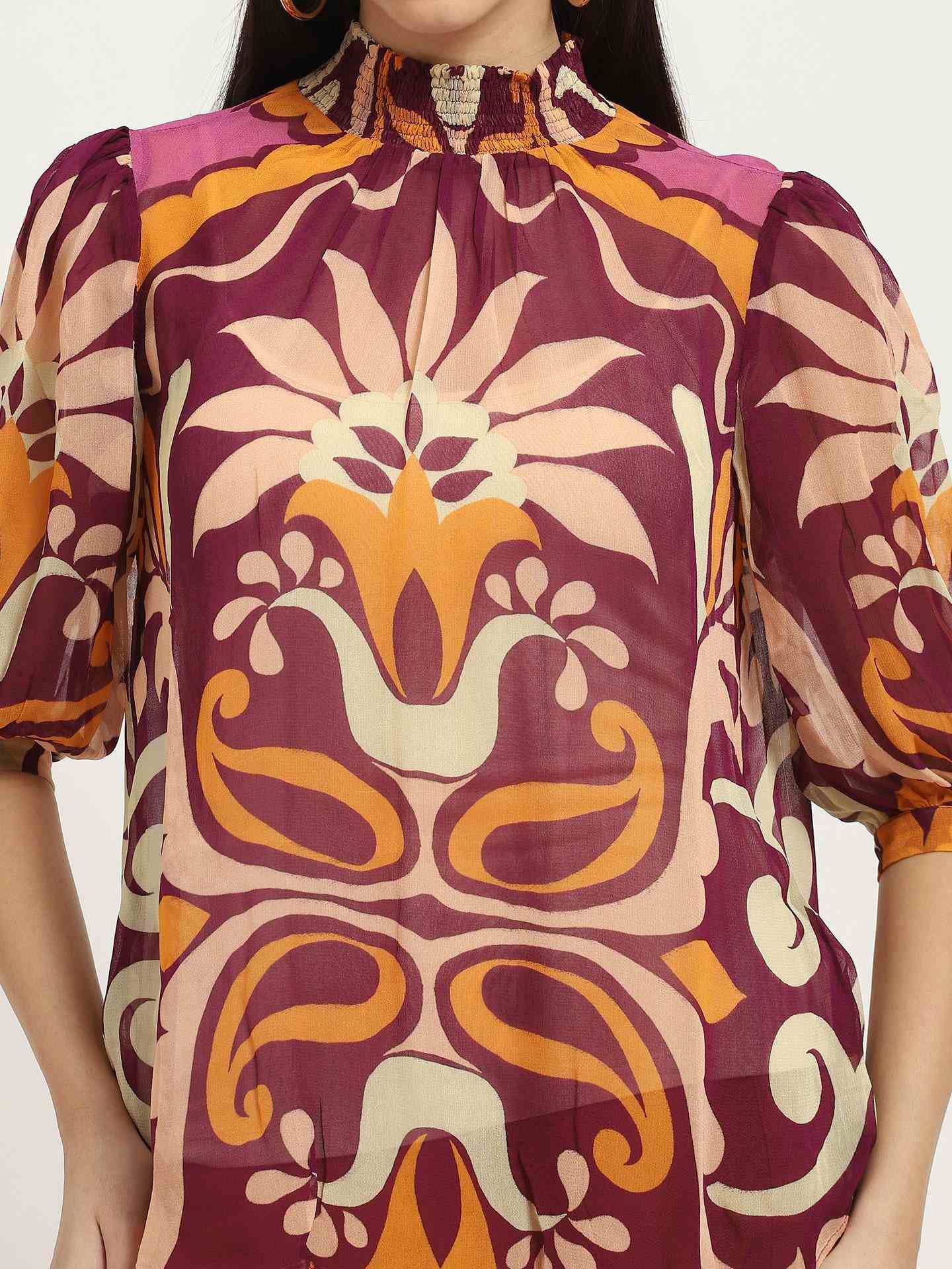 Wine Flawie Peasant Top