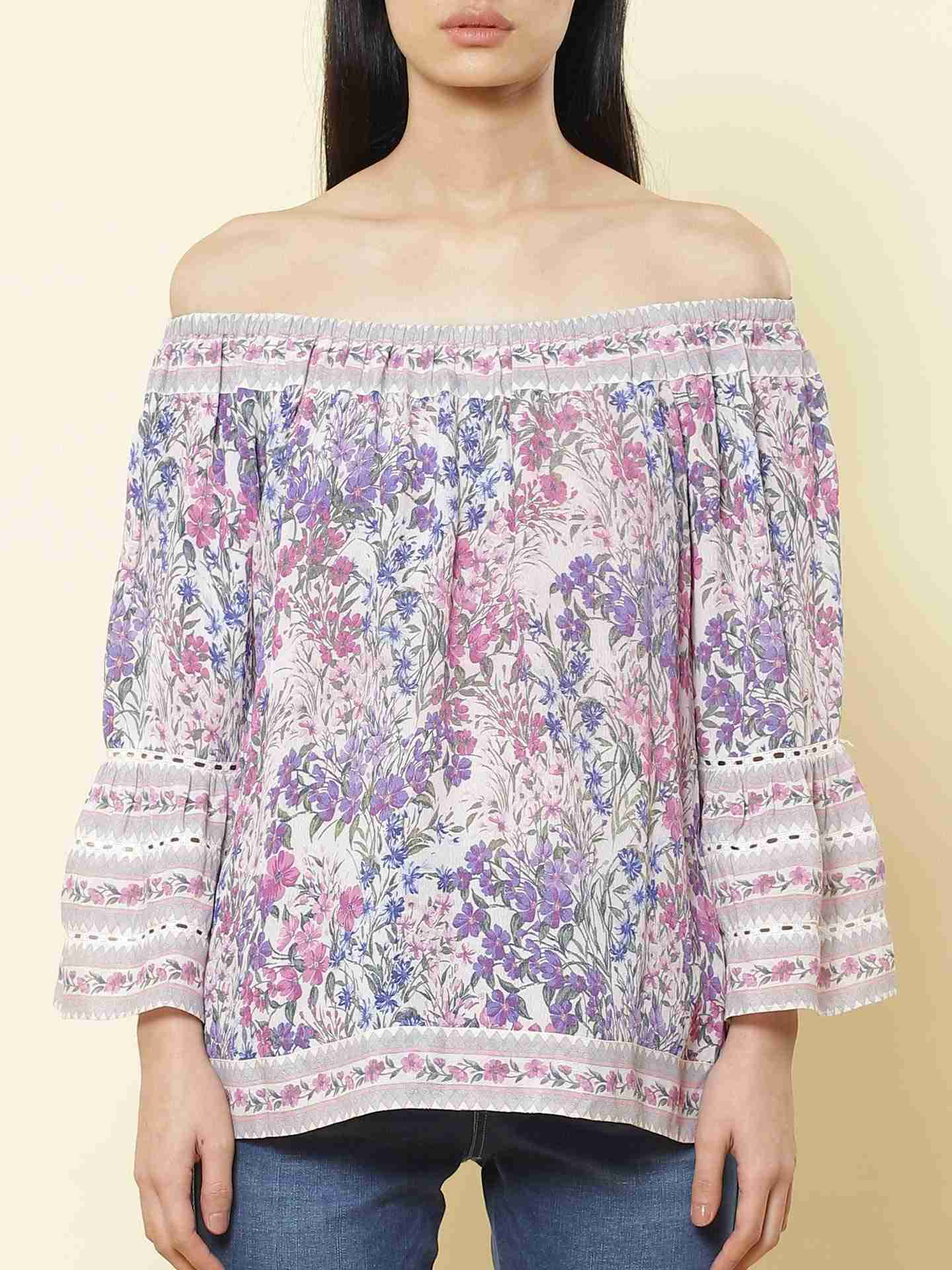 Purple Keren Peasant Top