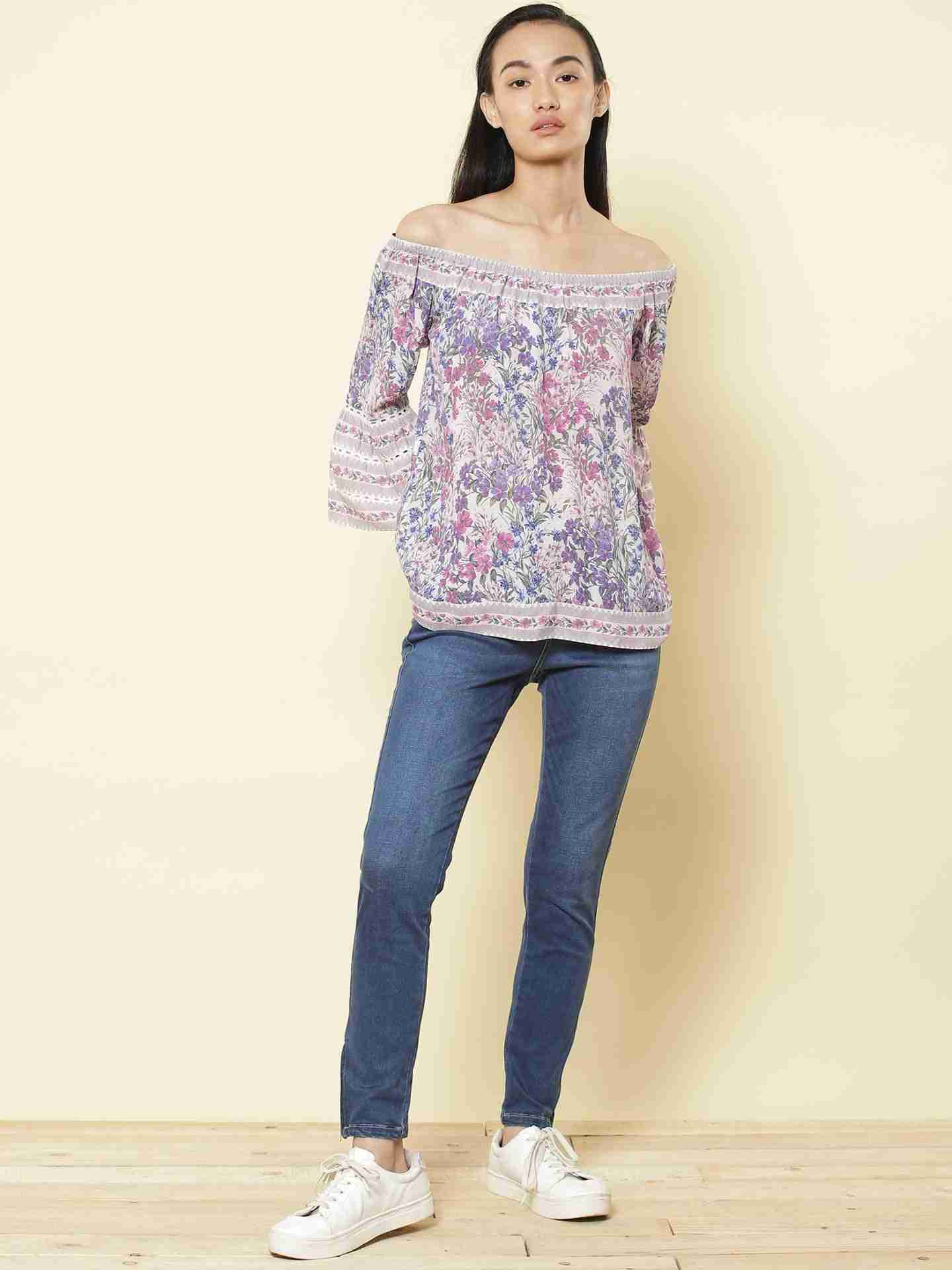 Purple Keren Peasant Top