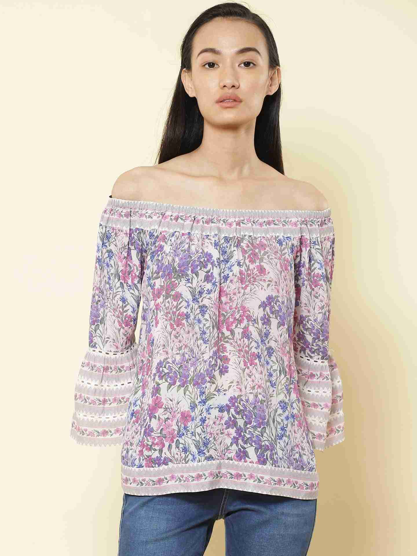 Purple Keren Peasant Top