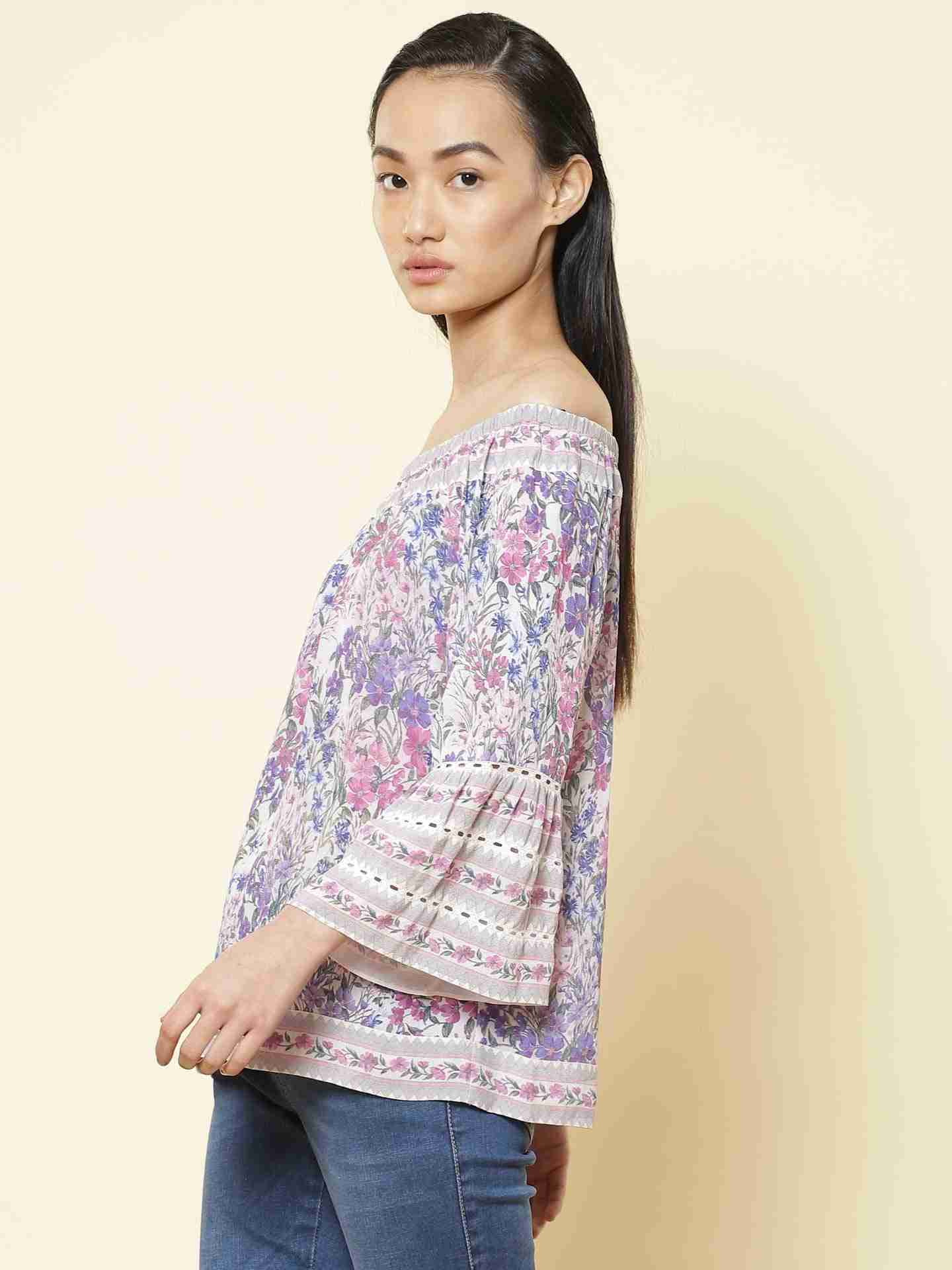 Purple Keren Peasant Top