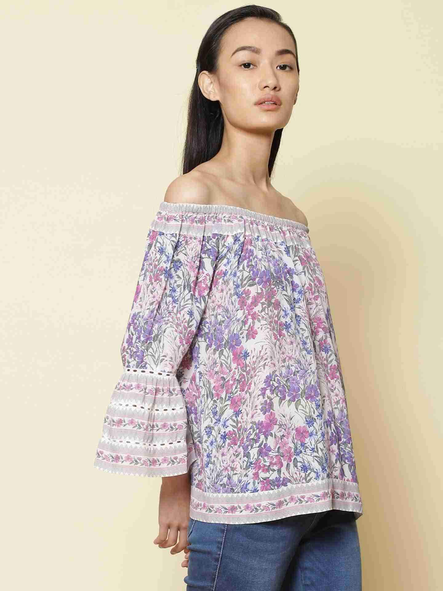 Purple Keren Peasant Top