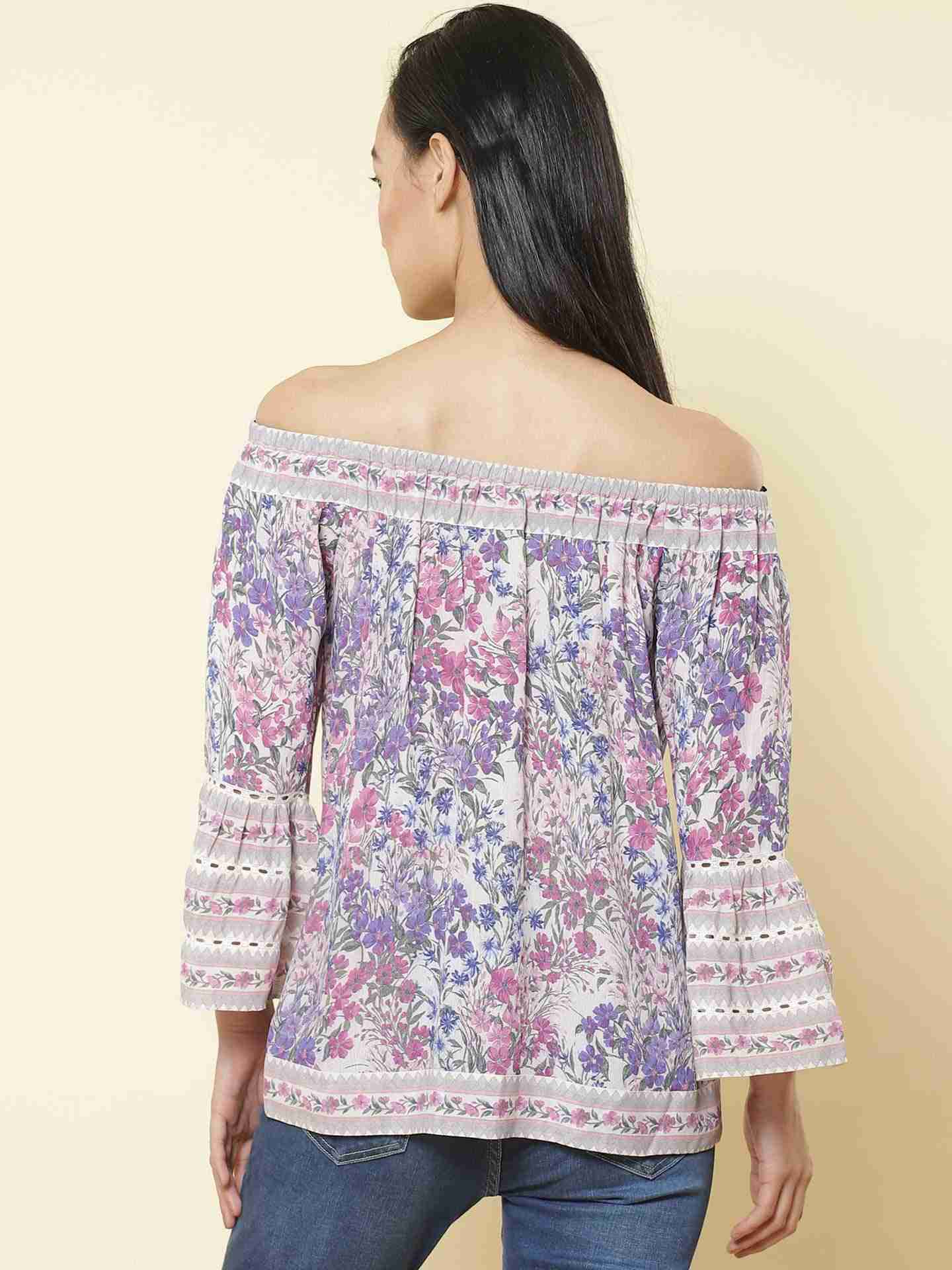 Purple Keren Peasant Top
