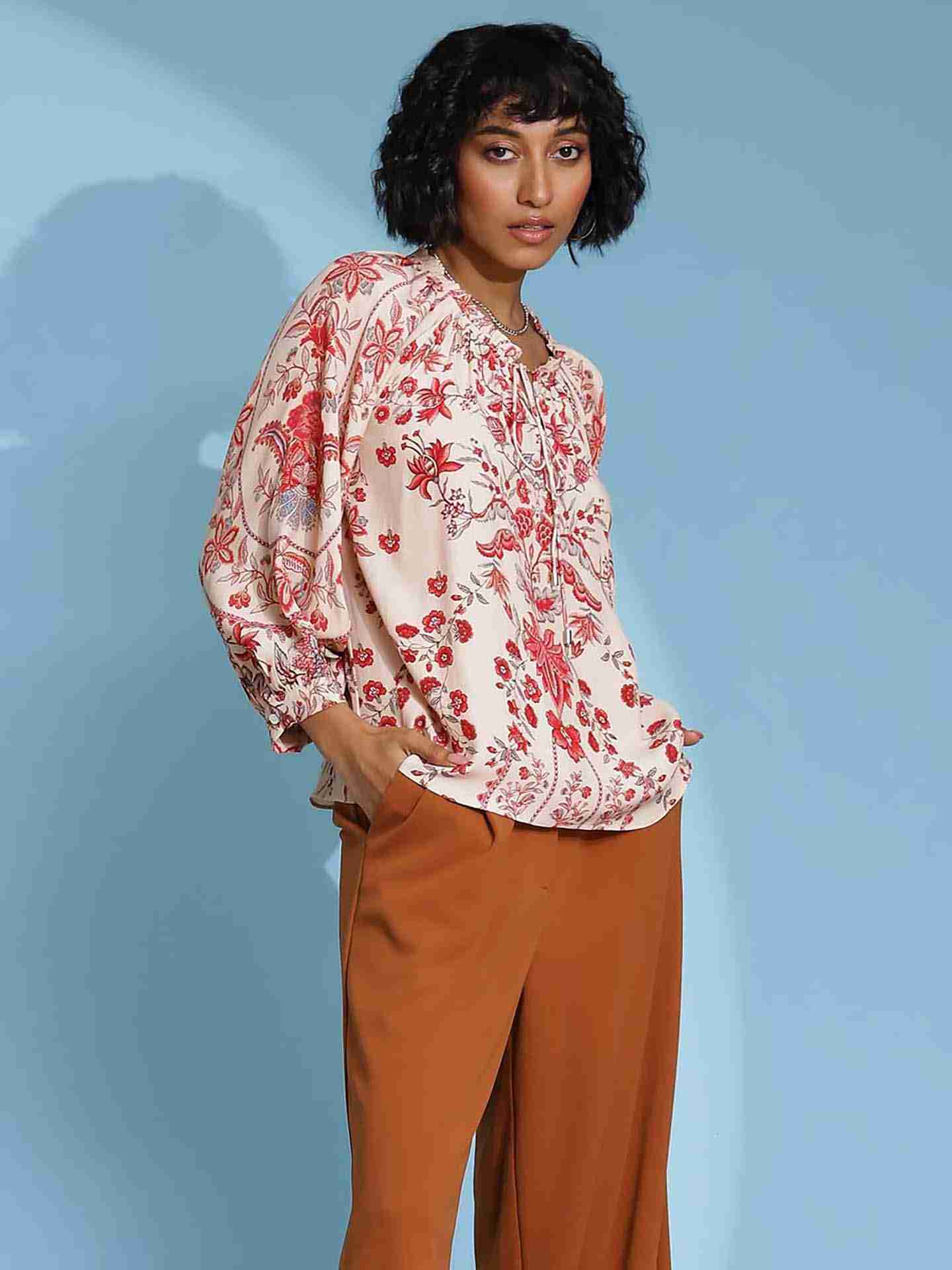 Ecru Avena Peasant Top