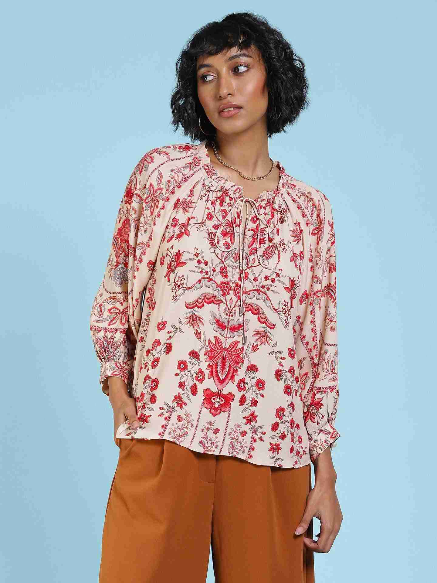 Ecru Avena Peasant Top