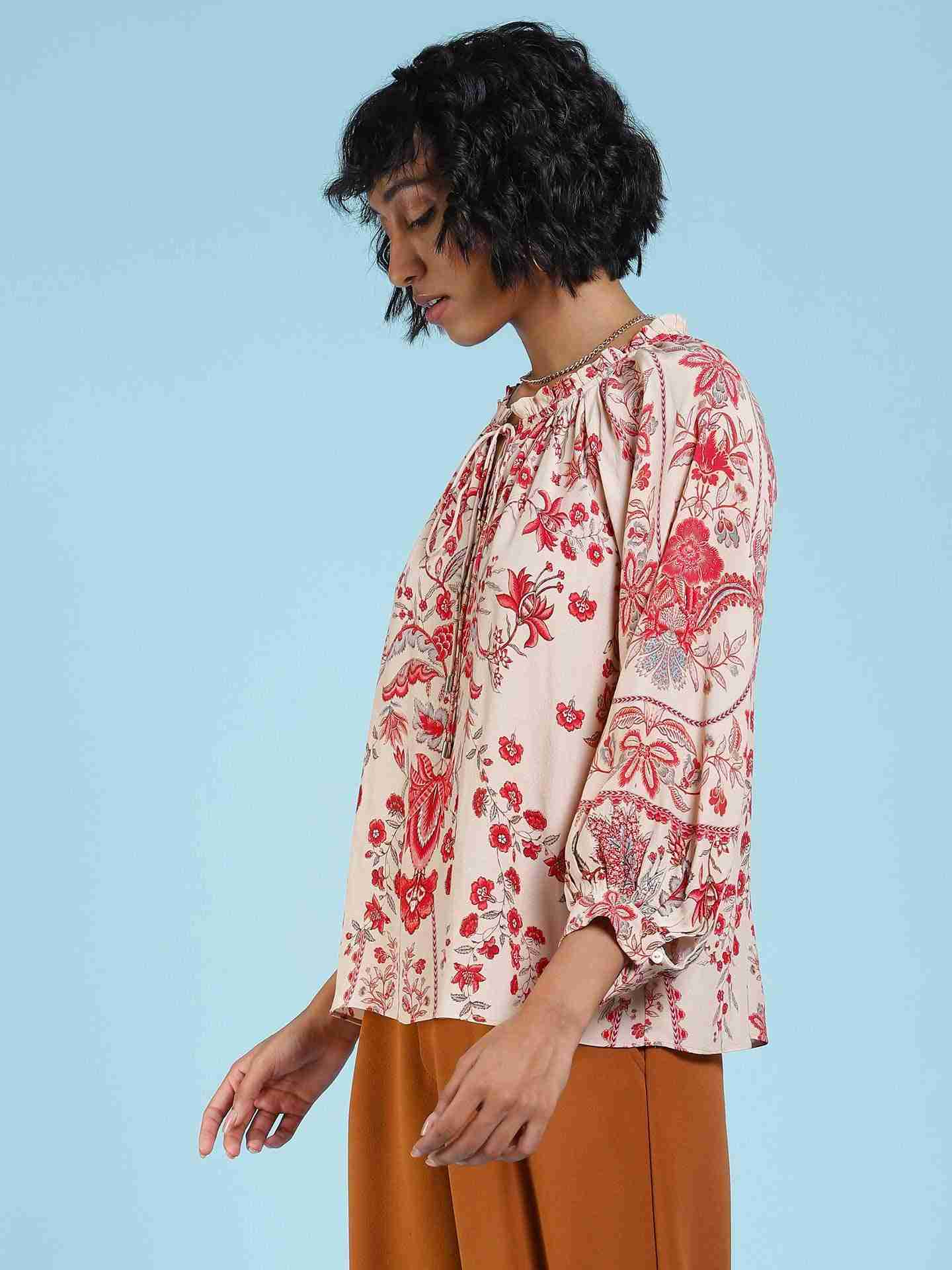 Ecru Avena Peasant Top