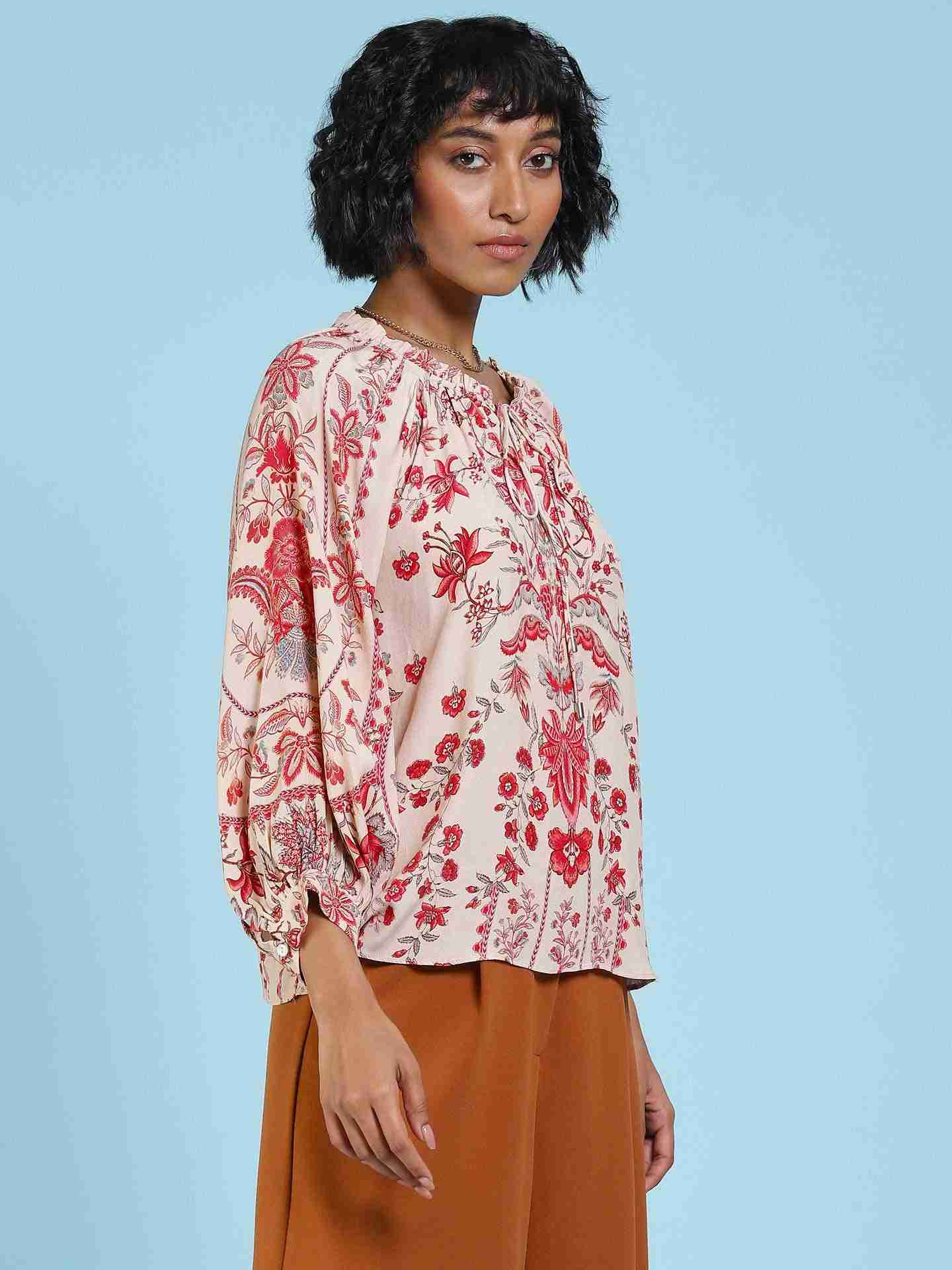 Ecru Avena Peasant Top
