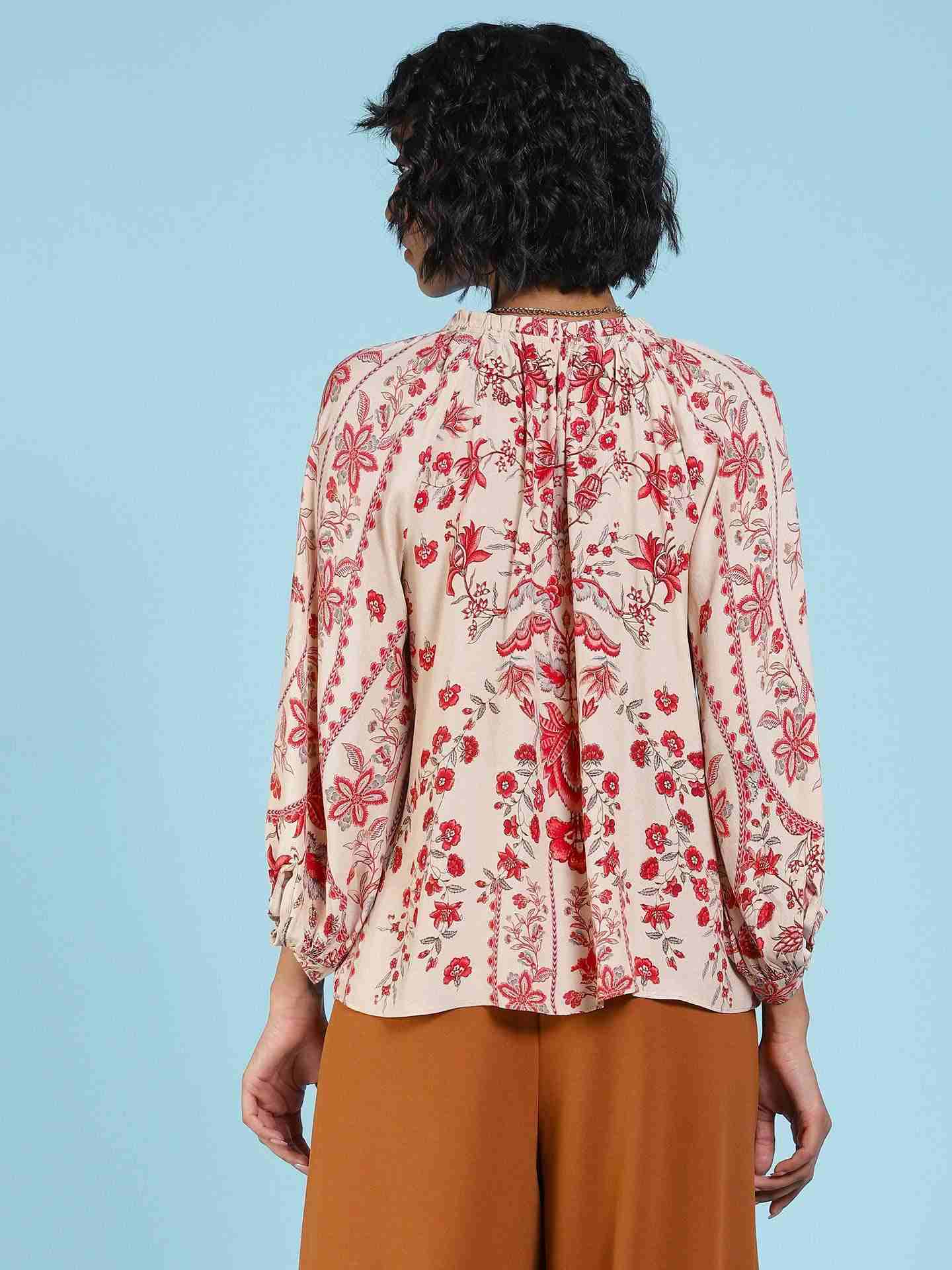 Ecru Avena Peasant Top