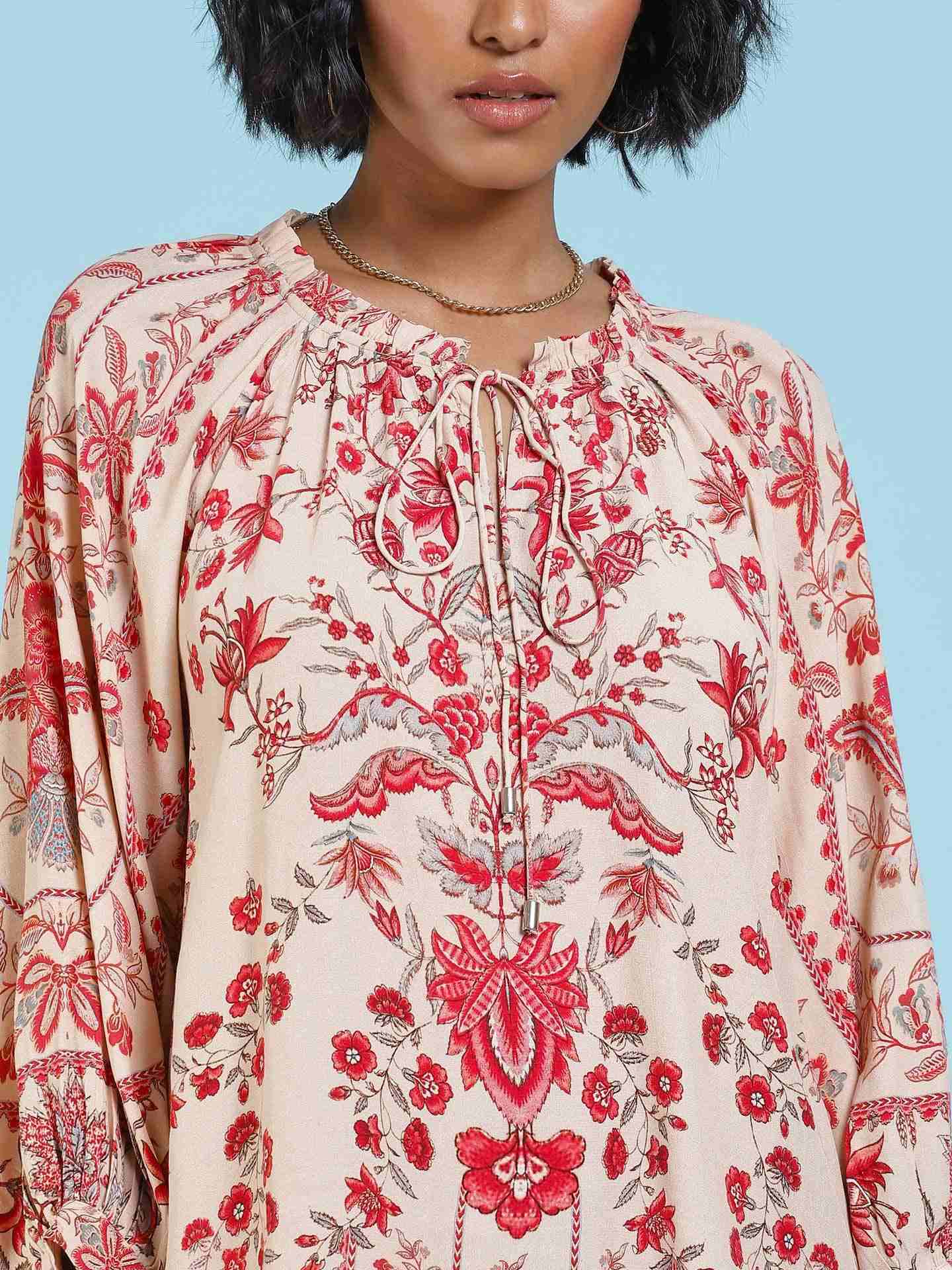 Ecru Avena Peasant Top