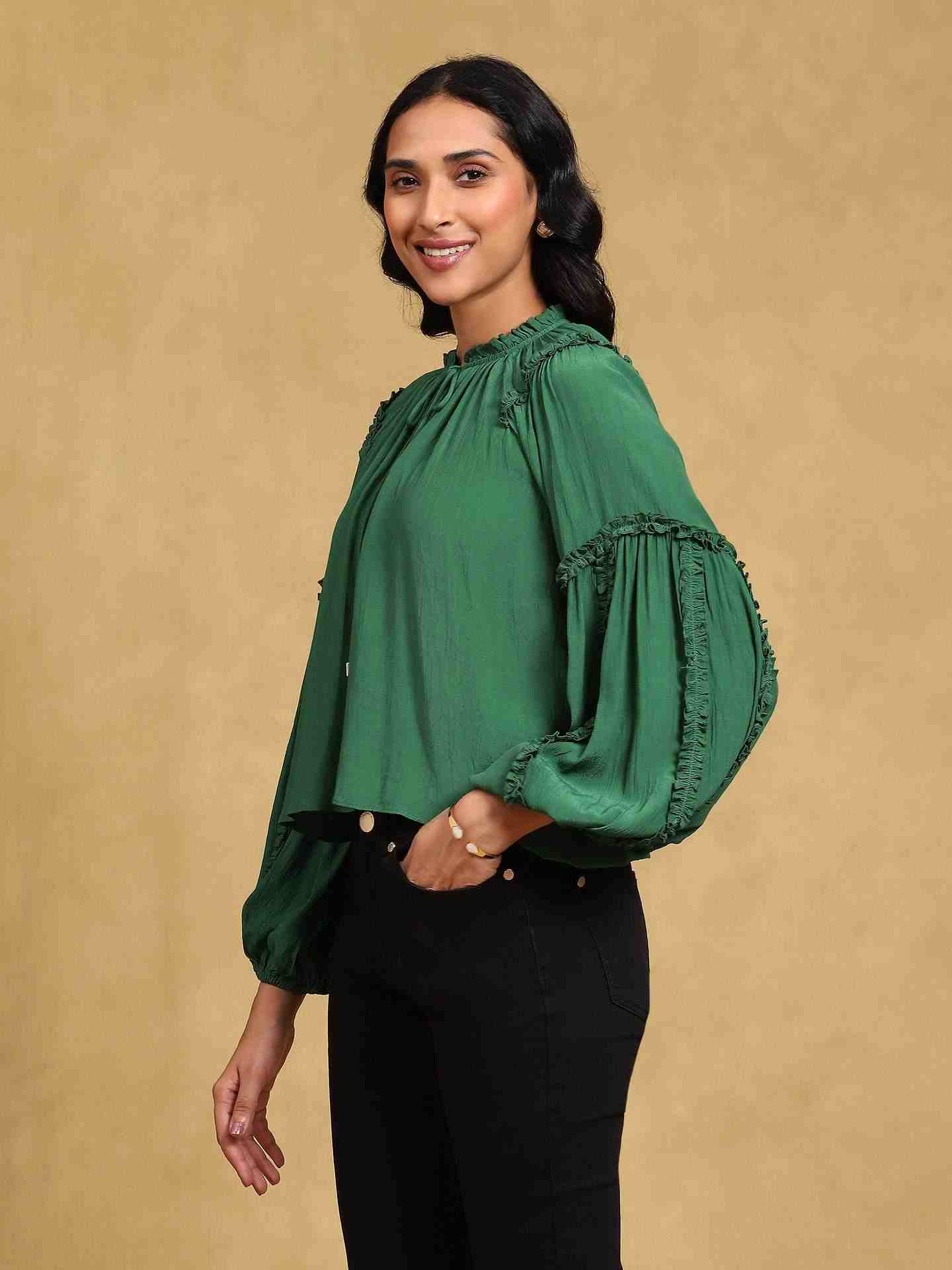 Emerald Niran Peasant Top