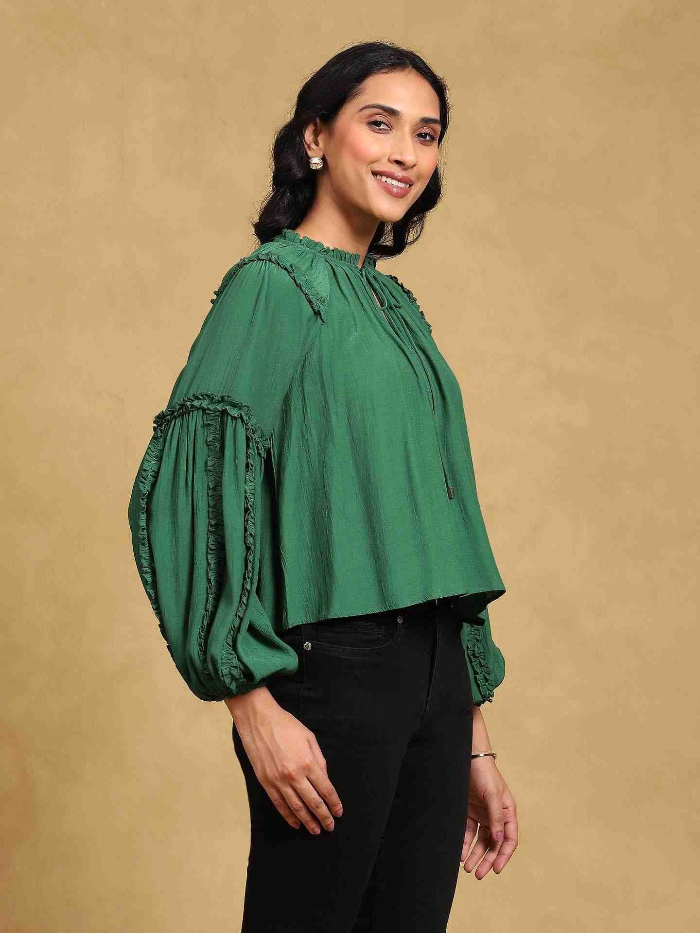 Emerald Niran Peasant Top